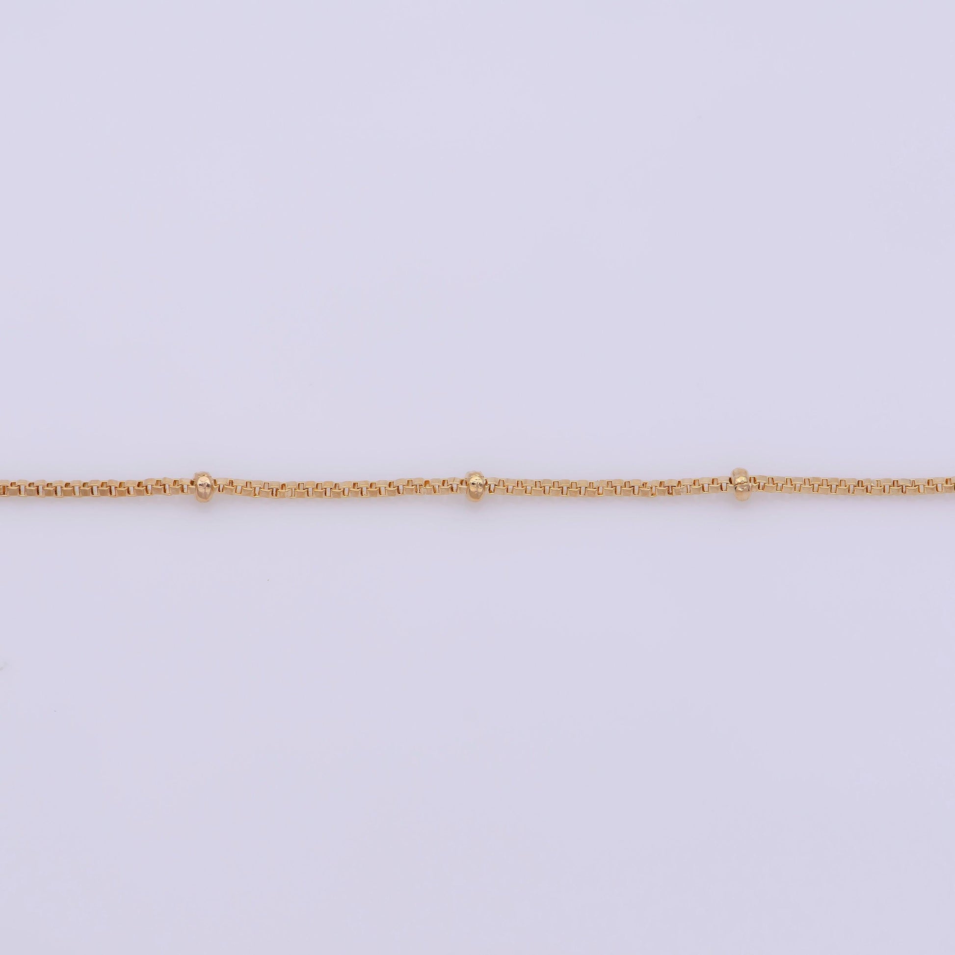 17.5inch box chain necklace, 18k gold plated box finished chain for jewelry necklace making, dainty 1.9m box necklace w/spring ring | cn-382