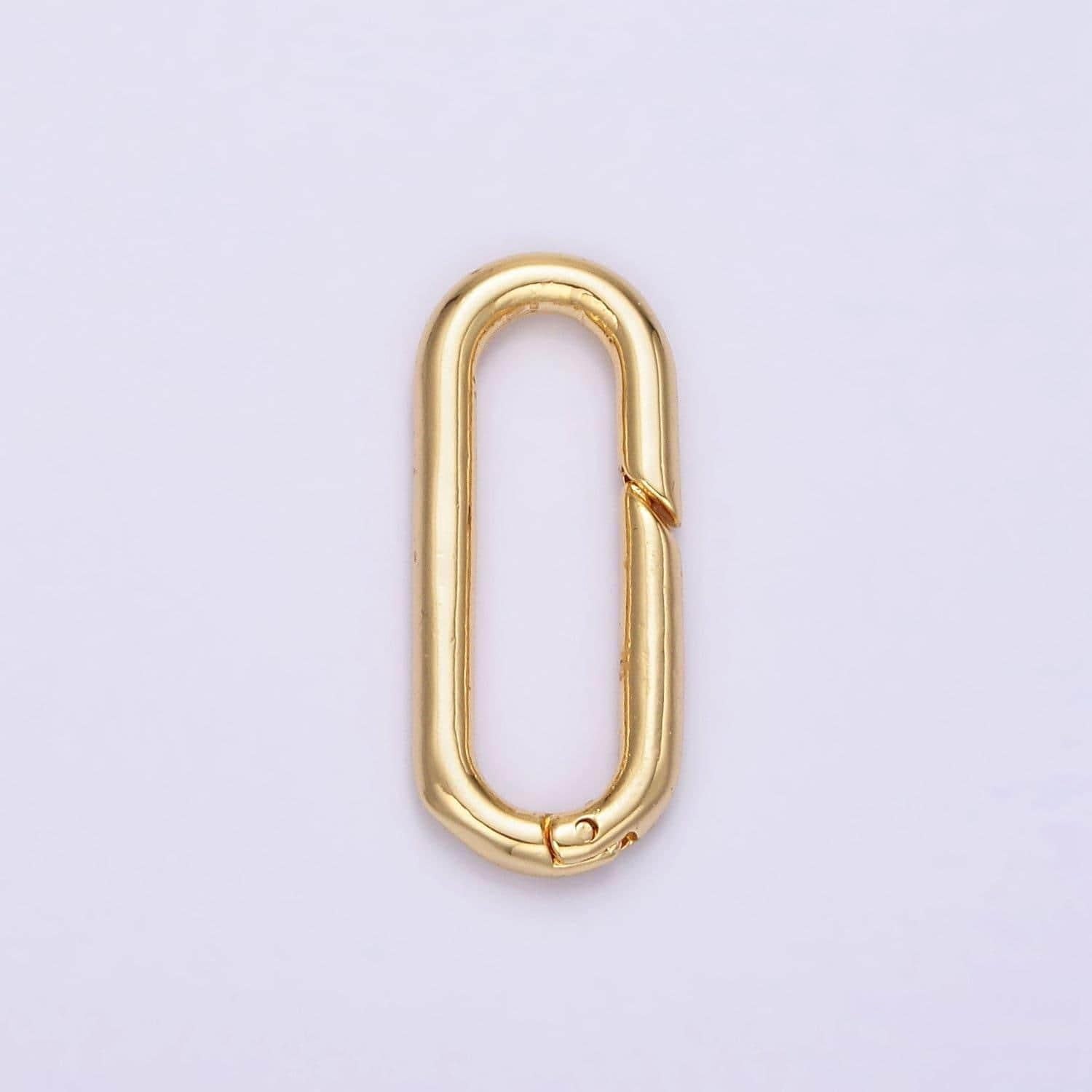24k gold filled 21mm push oblong oval spring gate minimalist findings supply | z575