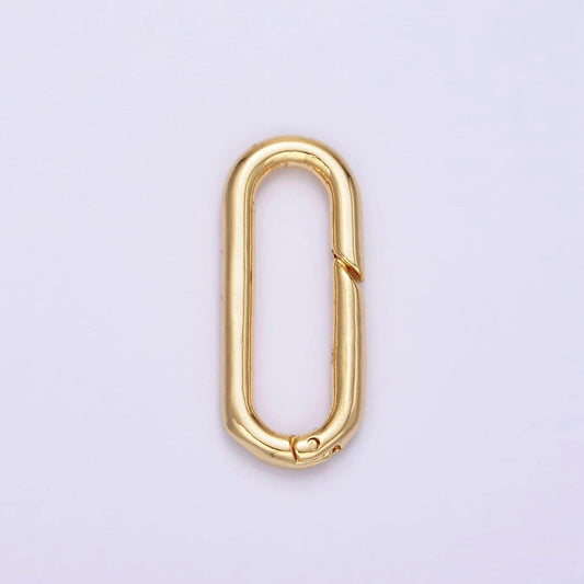 24k gold filled 21mm push oblong oval spring gate minimalist findings supply | z575