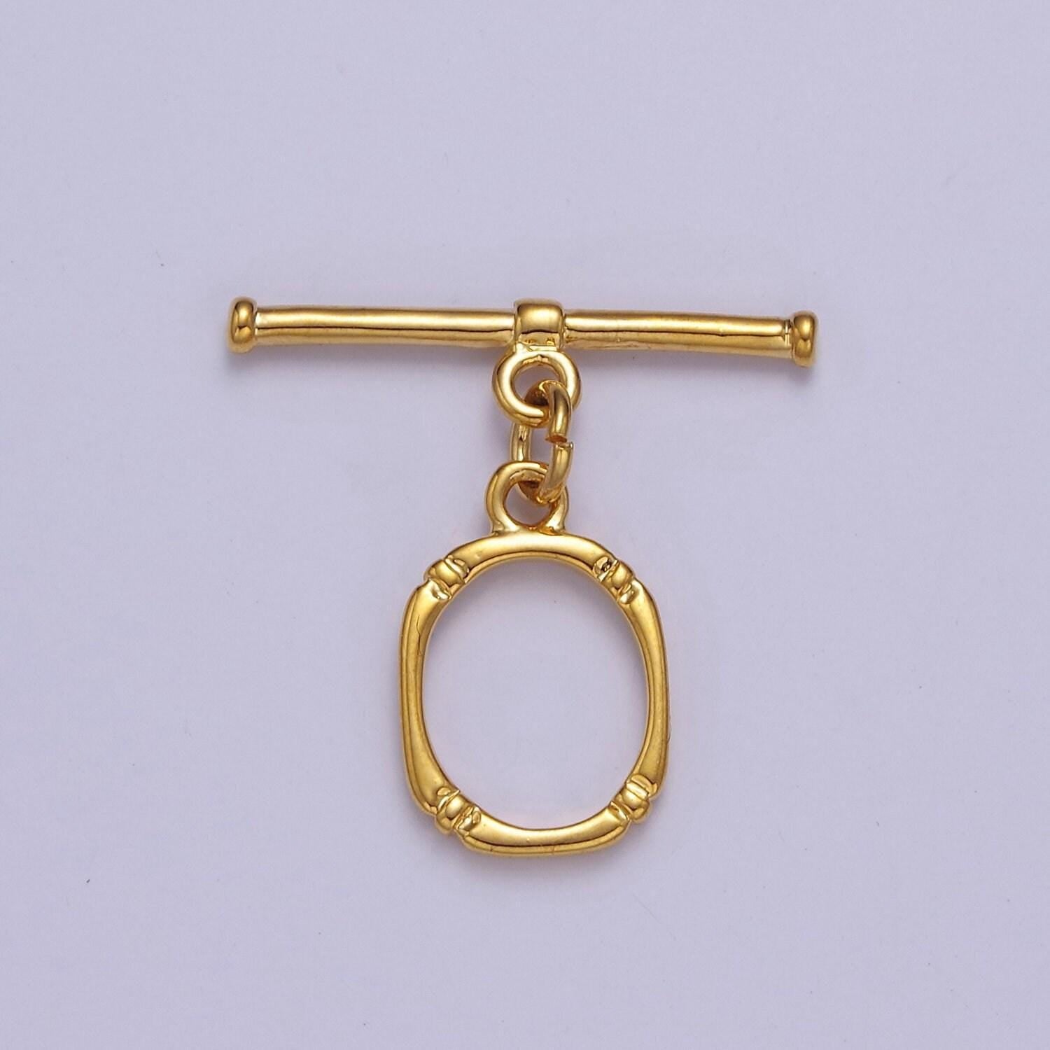 24k gold filled round oval clasp, jewelry clasp ot clasp findings l-684