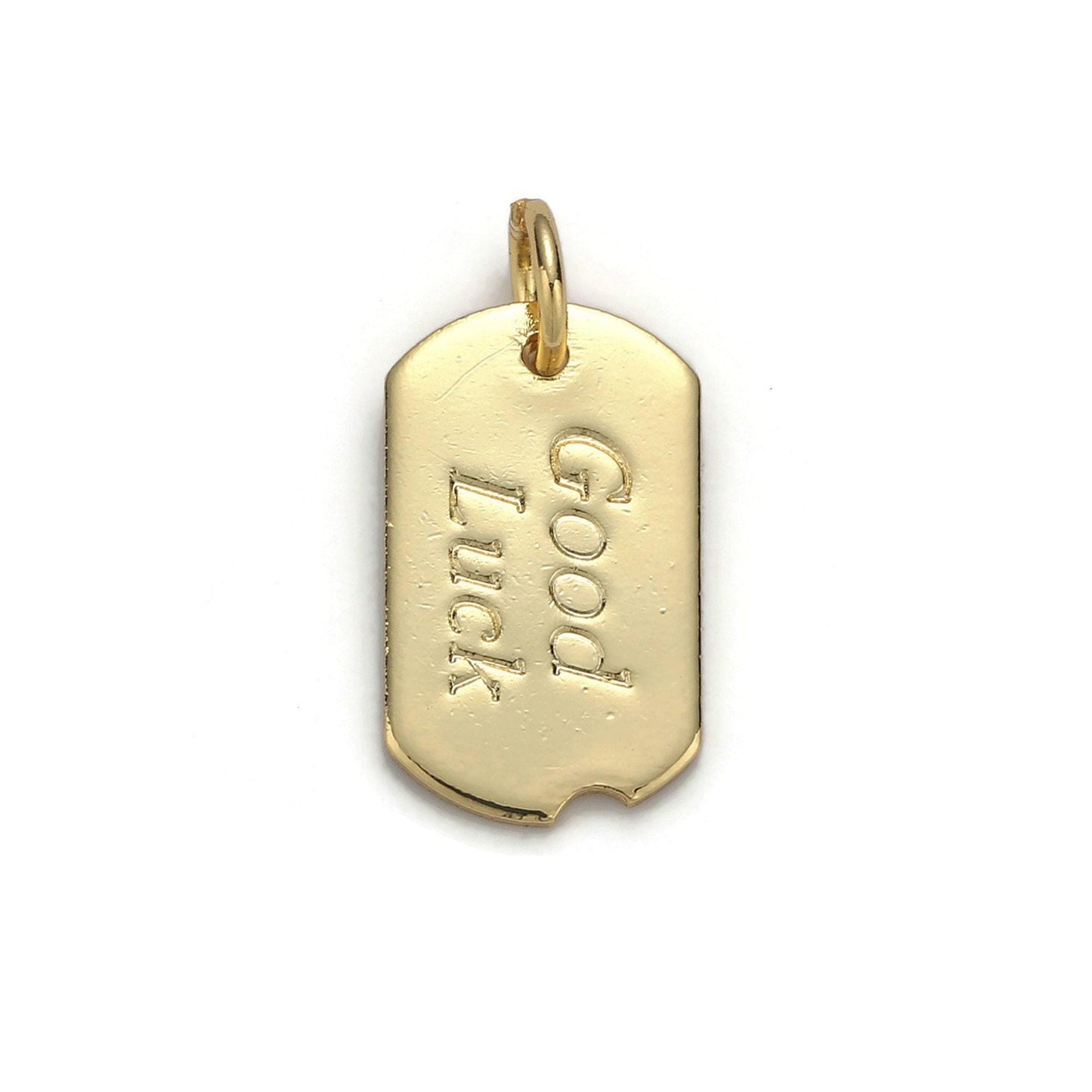 1pc 24k gold good luck charm, bar plate good luck pendant charm, charm, gold or silver color optionchgf-001071