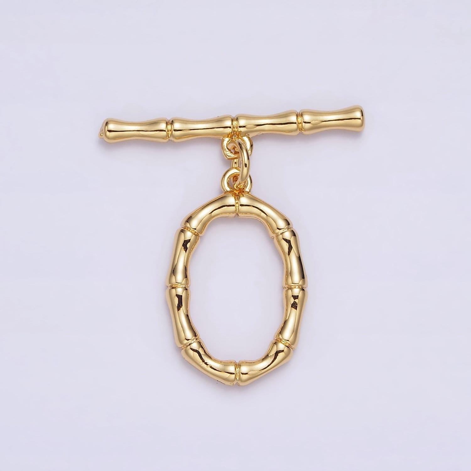 Wholesale gold toggle clasp, gold oval bamboo ot clasp fancy design ot clasp bulk supply for bracelet necklace component z449