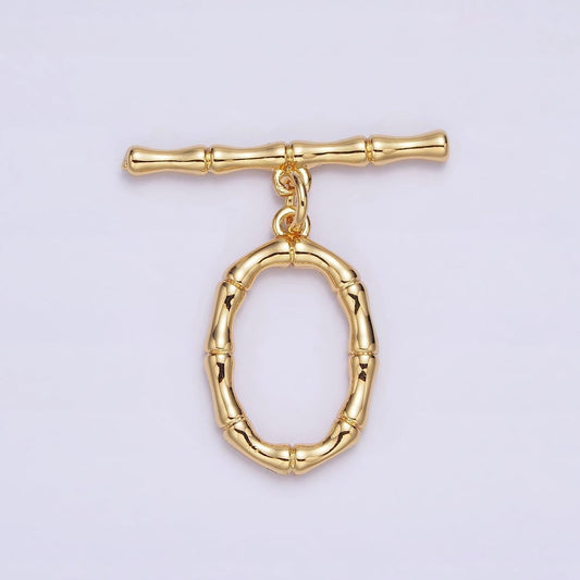 Wholesale gold toggle clasp, gold oval bamboo ot clasp fancy design ot clasp bulk supply for bracelet necklace component z449