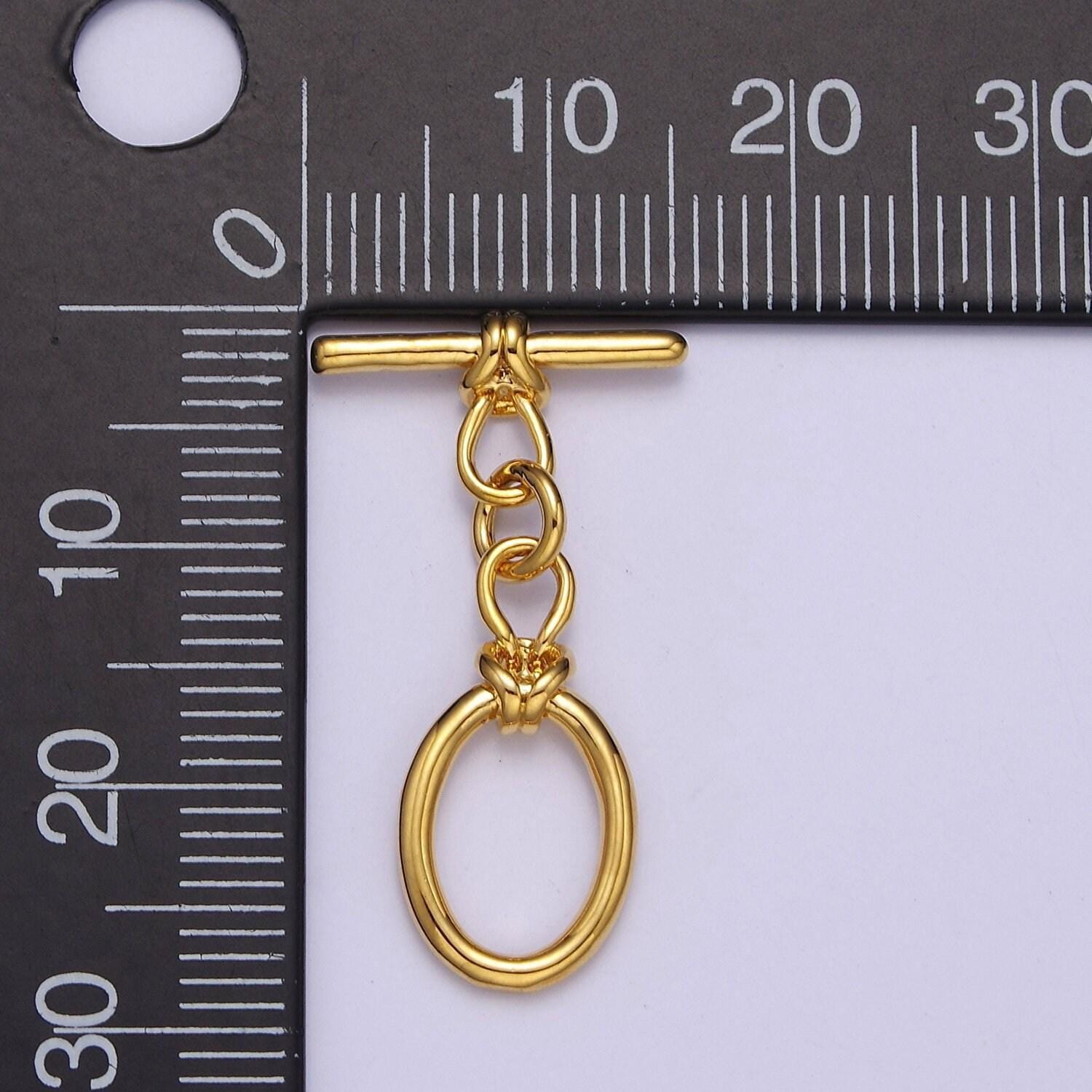 24k gold filled oval toggle clasp, jewelry clasp ot clasp findings l-699
