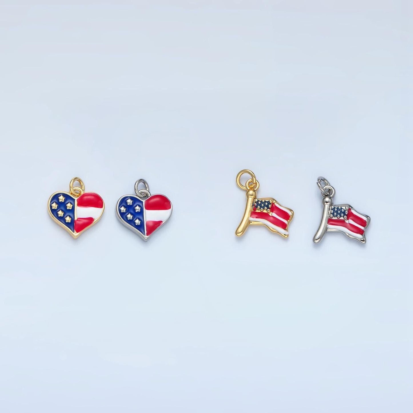 Enamel gold american flag charm for election jewelry united states patriotic vote presidential 4th of july inspired necklace bracelet n770