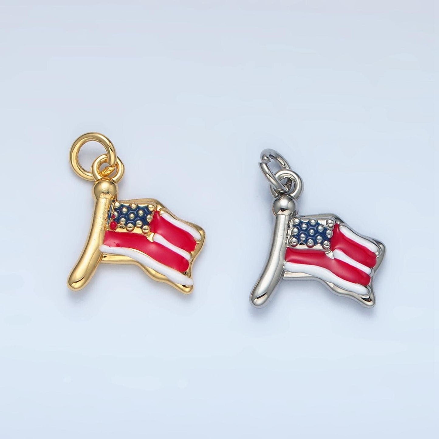 Enamel gold american flag charm for election jewelry united states patriotic vote presidential 4th of july inspired necklace bracelet n770