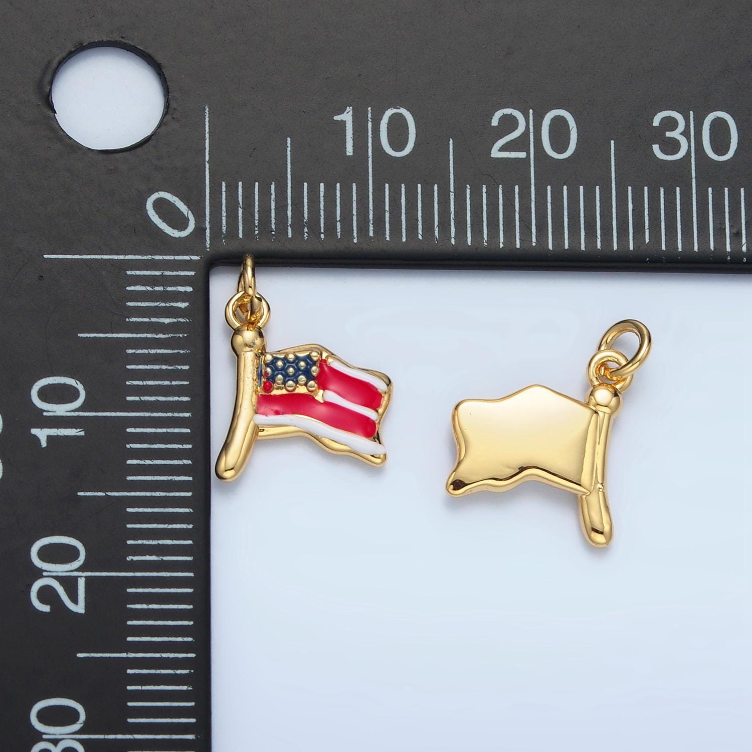 Enamel gold american flag charm for election jewelry united states patriotic vote presidential 4th of july inspired necklace bracelet n770