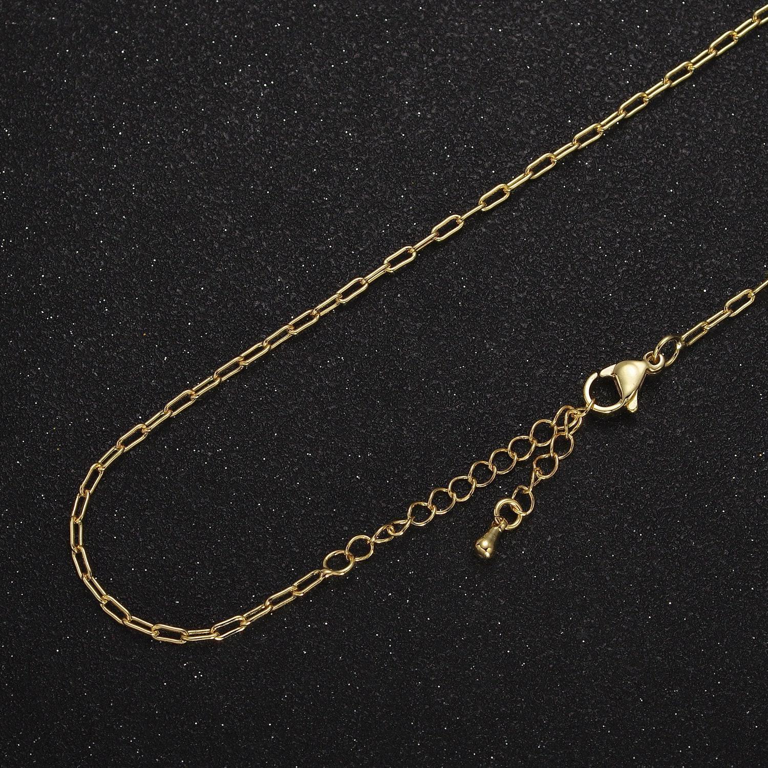 Dainty paper clip chain necklace ∙ 14k gold filled necklace cable link chain 18 inch + 2.5 inch extender ready to wear wa-889
