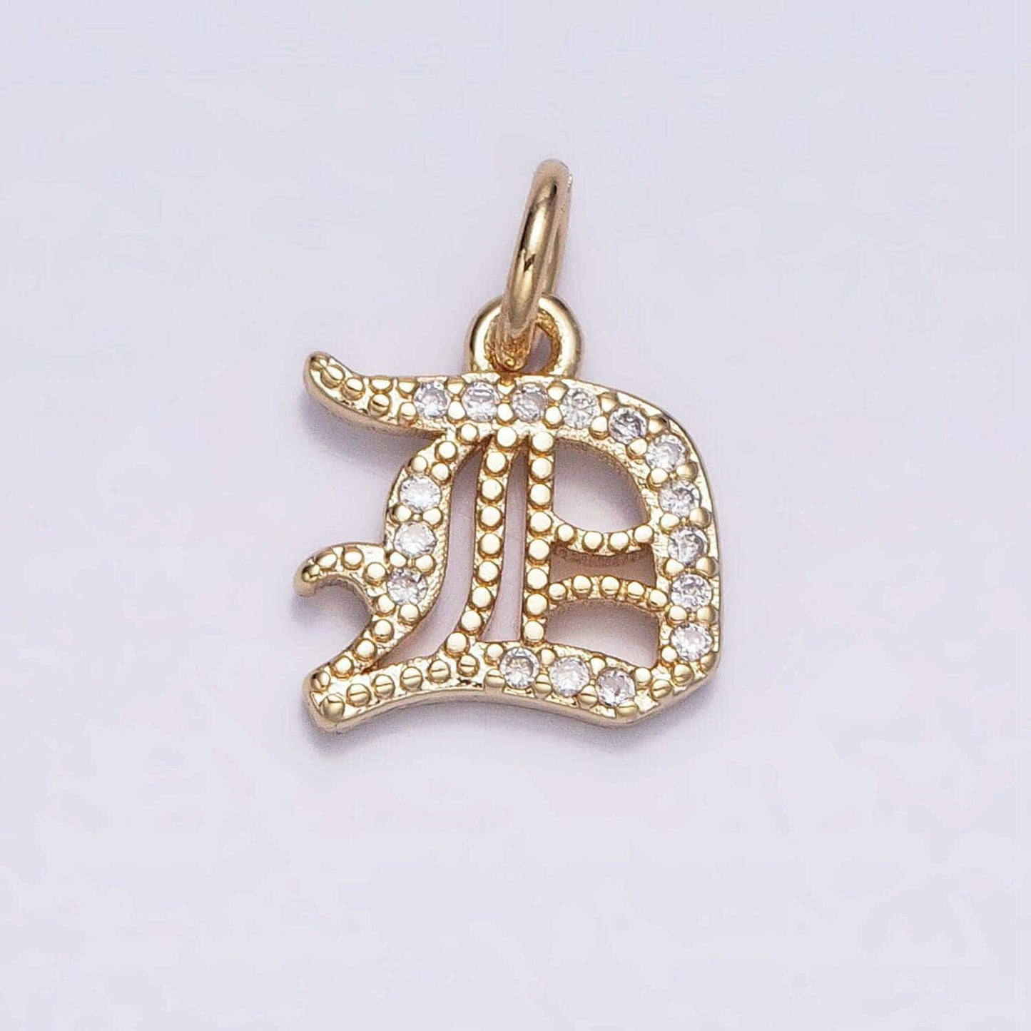 Dainty cz old english gold fill letter charms alphabet initial charms 16 k gold filled micro pave name letter