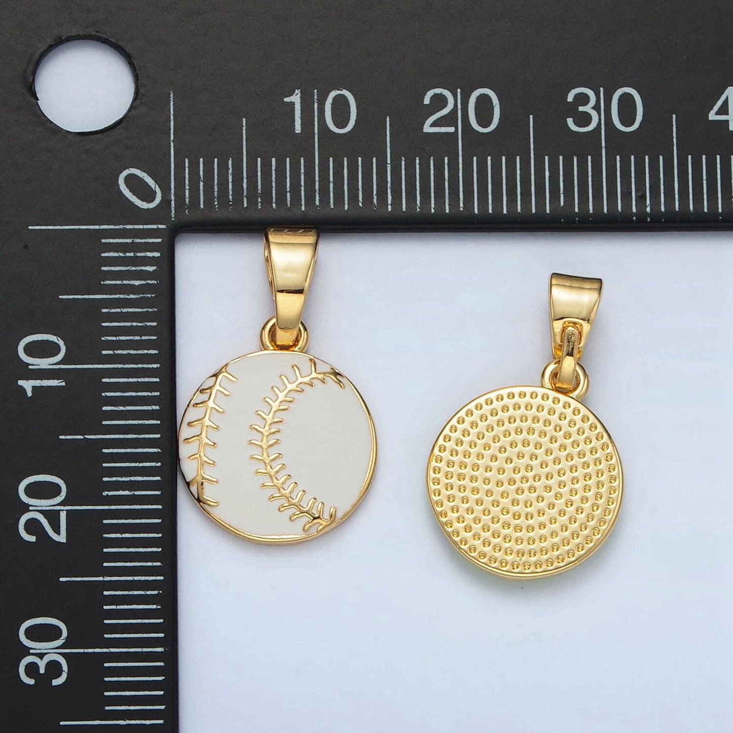 14k gold filed softball pendant ball charm green enamel sport ball pendant game day team bracelet necklace charm inspired | i451