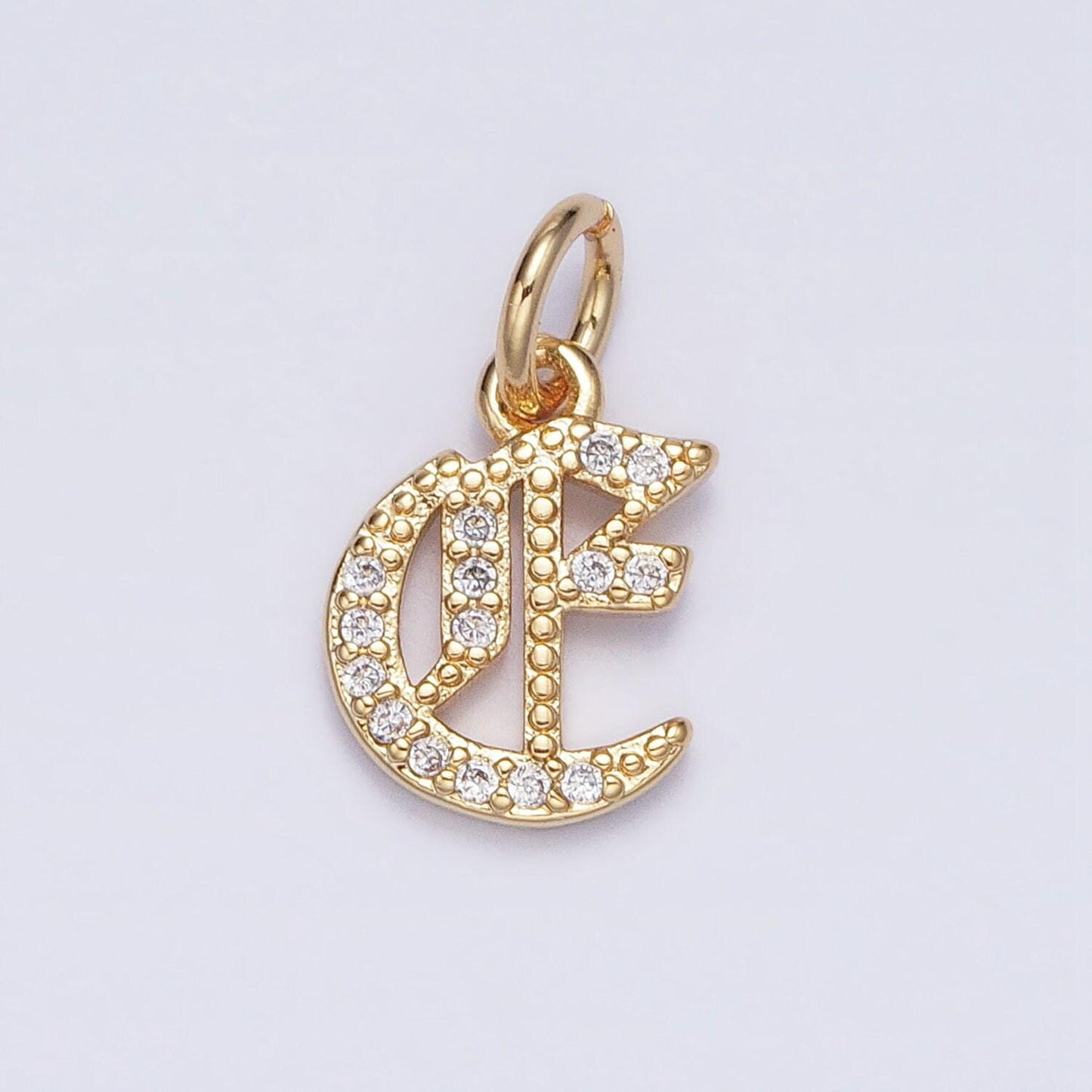 Dainty cz old english gold fill letter charms alphabet initial charms 16 k gold filled micro pave name letter