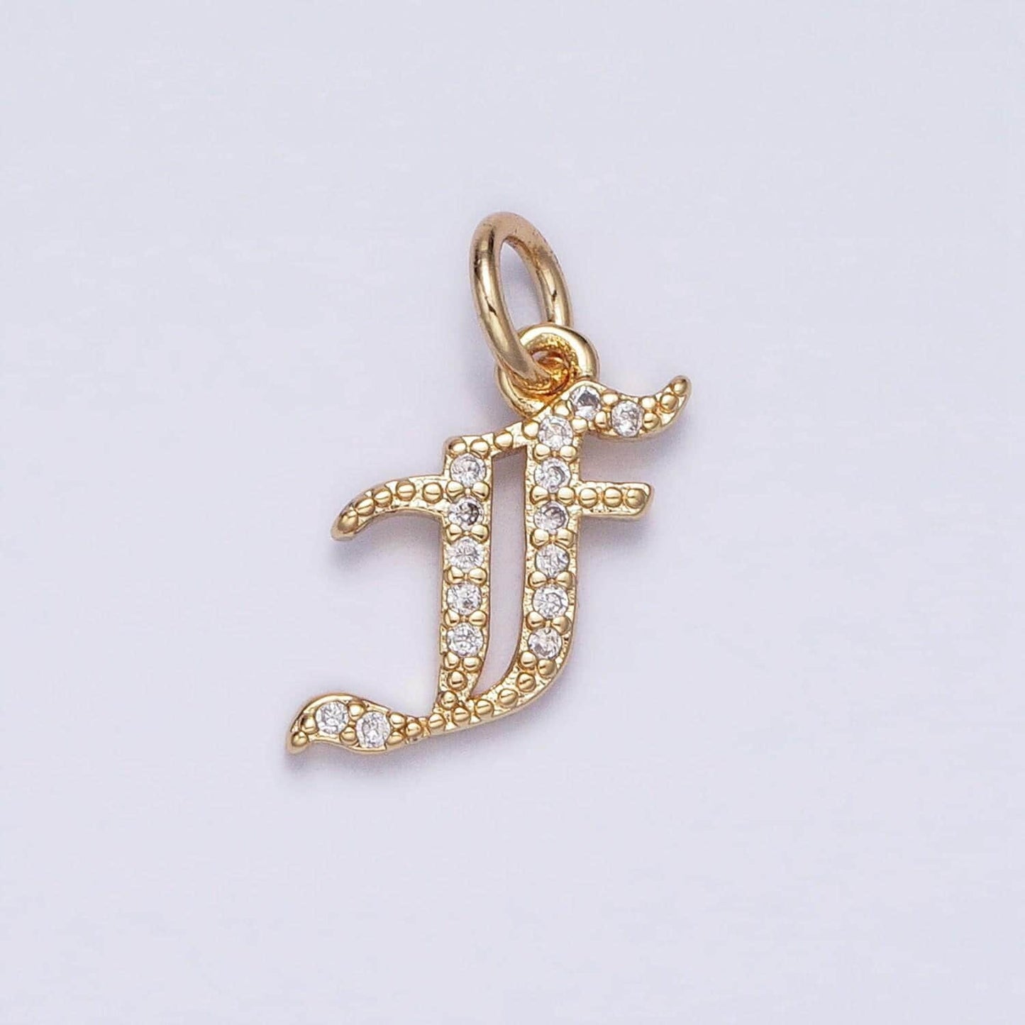 Dainty cz old english gold fill letter charms alphabet initial charms 16 k gold filled micro pave name letter