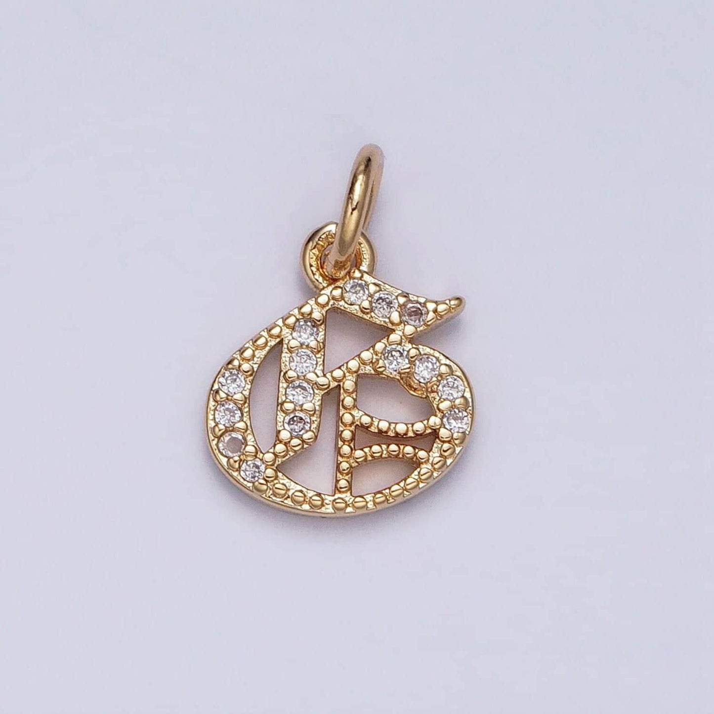 Dainty cz old english gold fill letter charms alphabet initial charms 16 k gold filled micro pave name letter