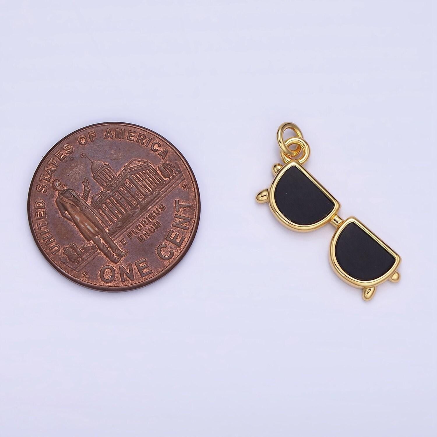 14k gold filled sun glasses 22mm charm for bracelets | ag-635