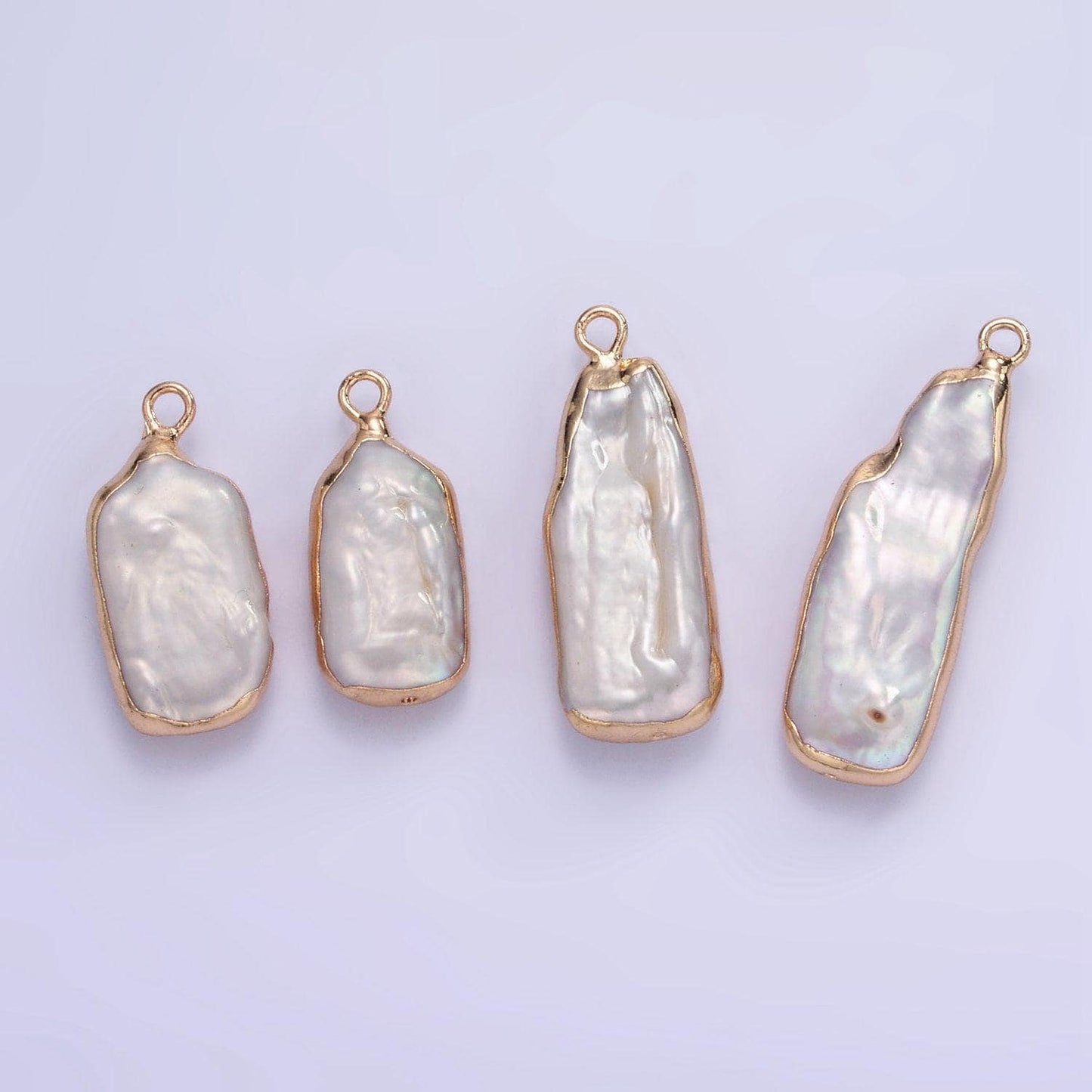 1x mini freeform rectangle freshwater pearl long geometric gold coated add-on charm for bracelet necklace bracelet earring component p-1859