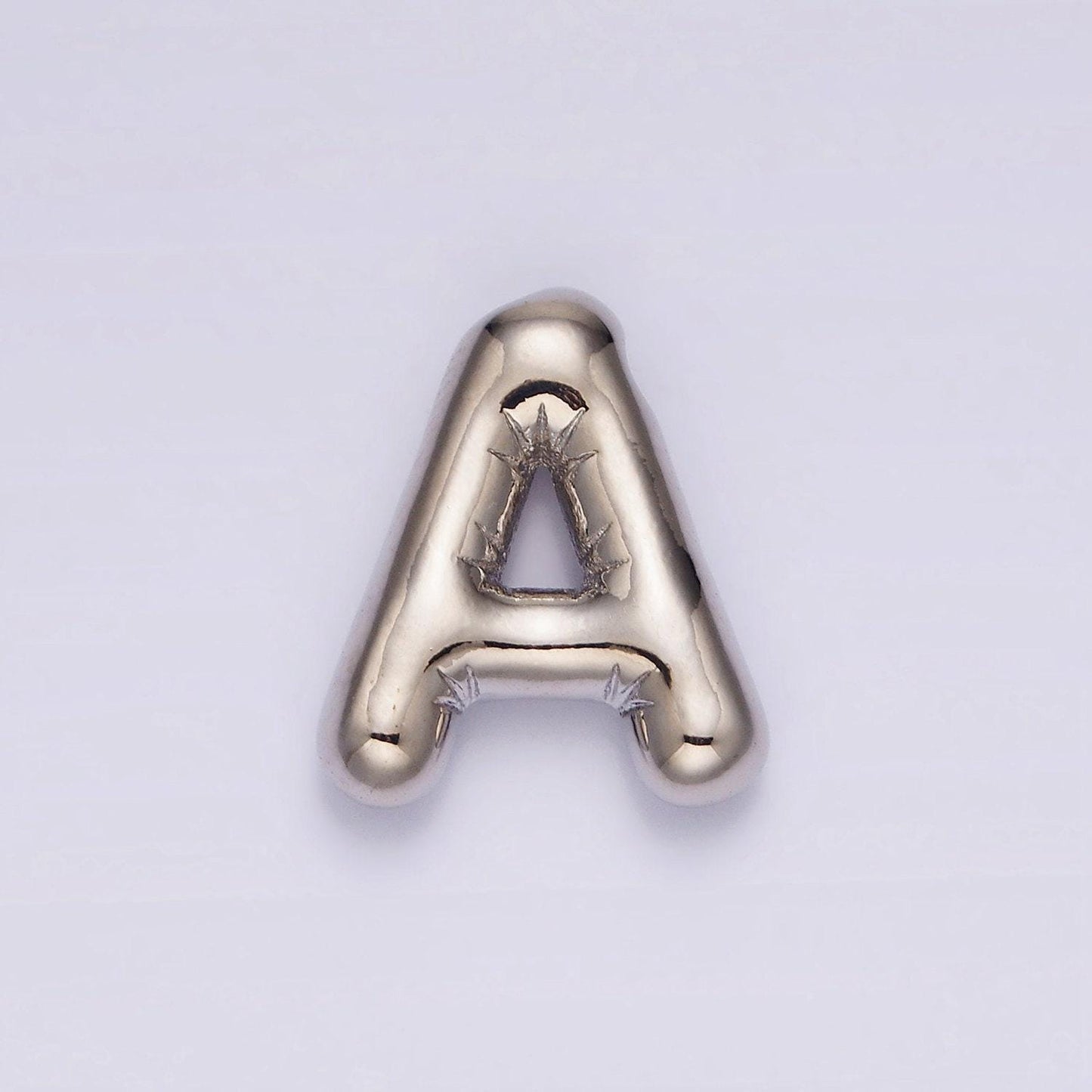 Silver alphabet charm personalized balloon initial letter charm necklace bubble style trend fashion jewelry necklace for women diy supply