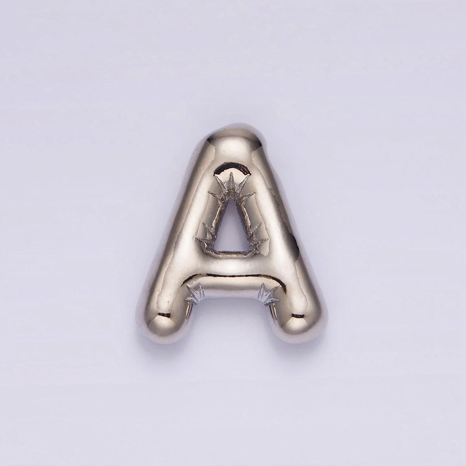 Silver alphabet charm personalized balloon initial letter charm necklace bubble style trend fashion jewelry necklace for women diy supply