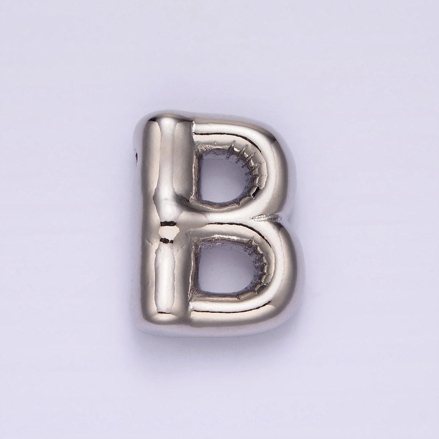Silver alphabet charm personalized balloon initial letter charm necklace bubble style trend fashion jewelry necklace for women diy supply