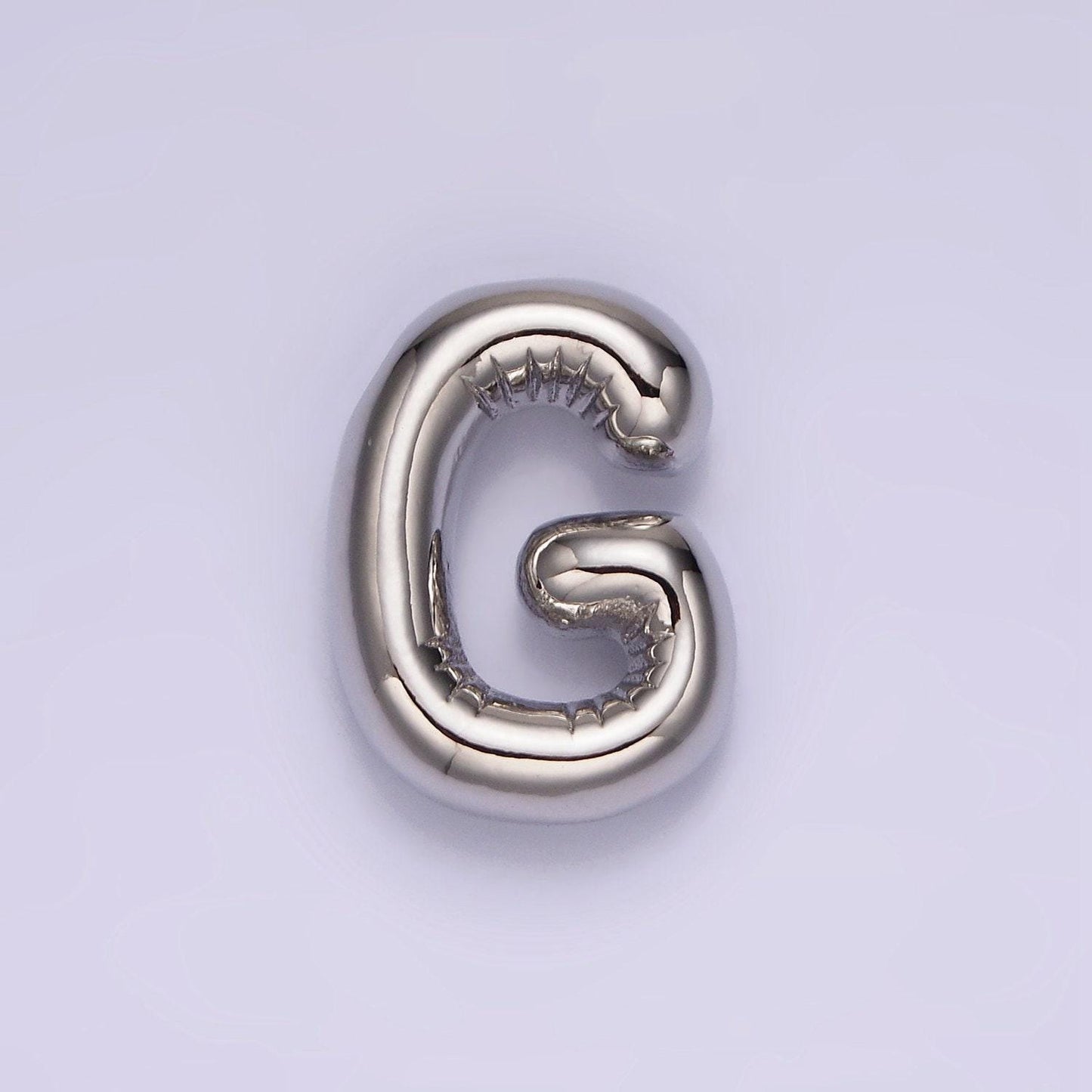 Silver alphabet charm personalized balloon initial letter charm necklace bubble style trend fashion jewelry necklace for women diy supply