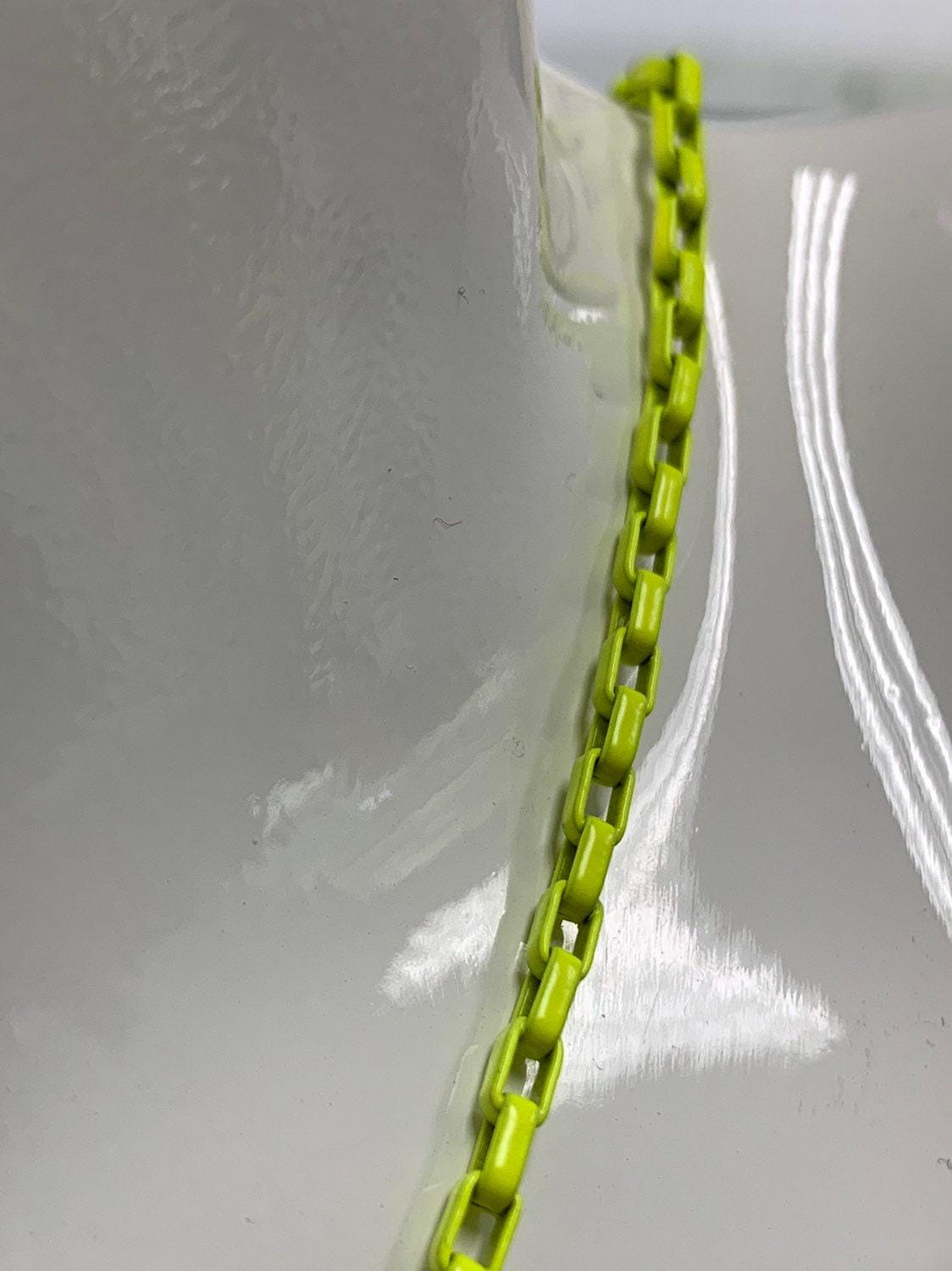 Pink,purple,teal,white and yellow color fancy enamel link rolo cable chain by yard, square link chain by yard, 2.7mm, roll-546 ~ 550