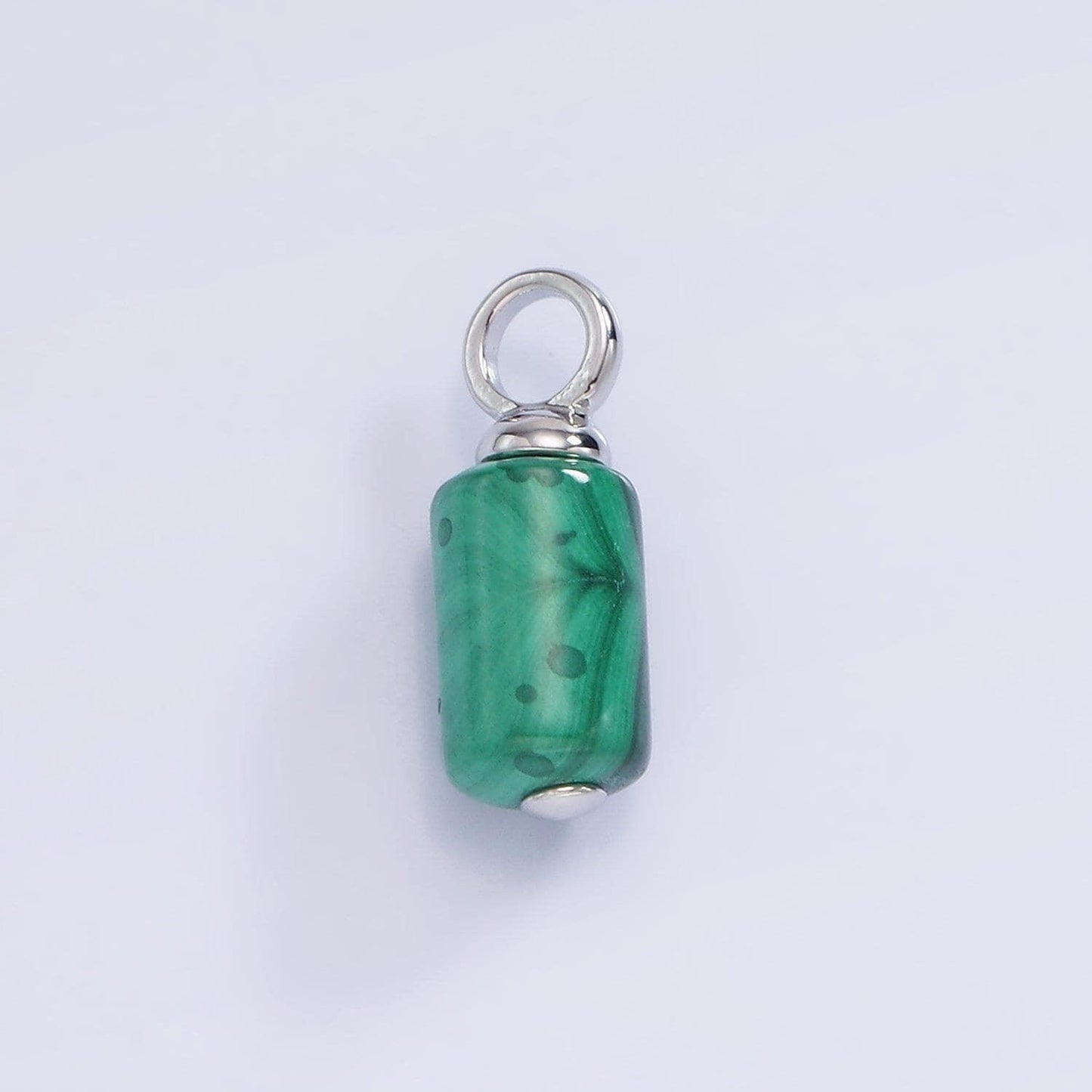 Dainty green malachite charm 14k gold filled 16x6mm tube cylinder dark green gemstone for diy jewelry making earring bracelet necklace ag685