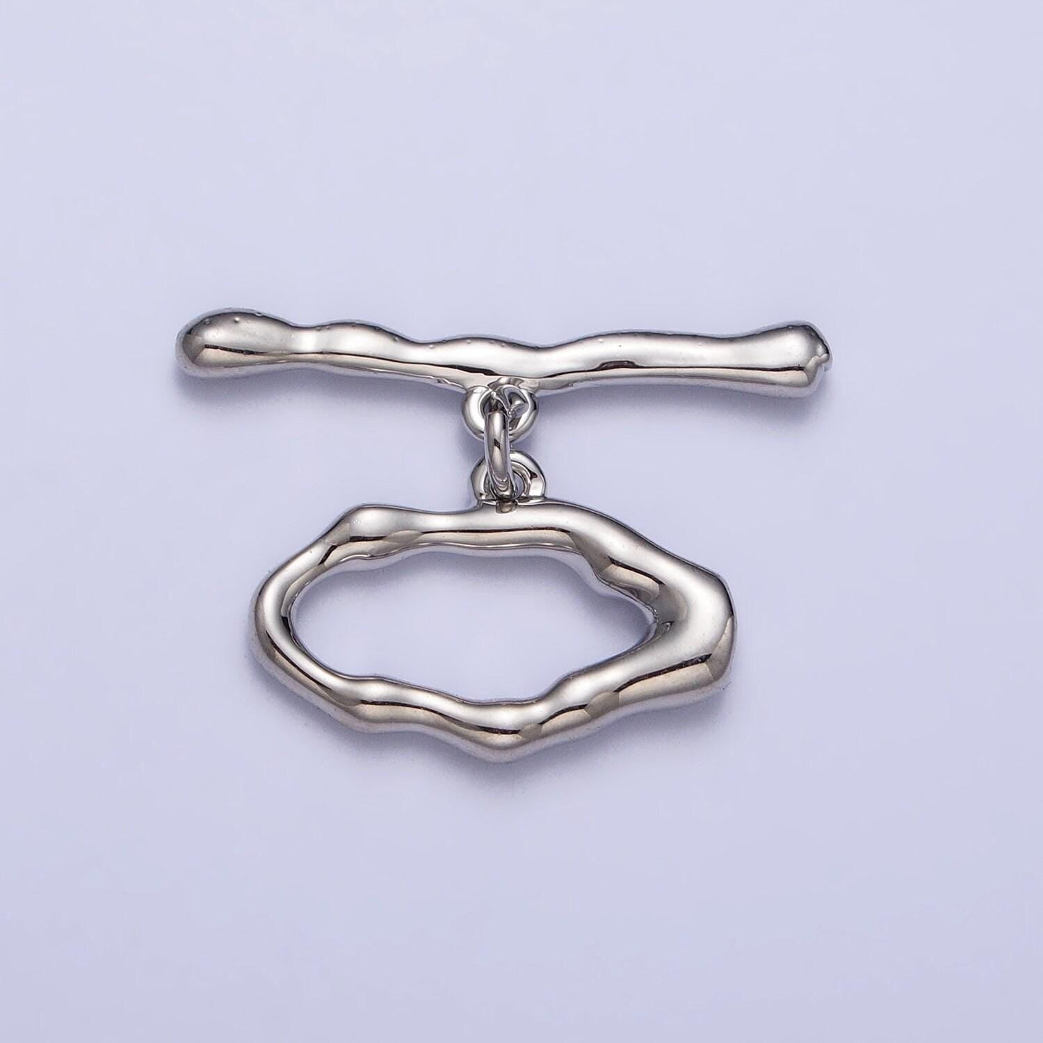 Abstract design toggle clasp dainty ot gold clasp silver fancy toggle clasp for diy jewelry making supply findings z098
