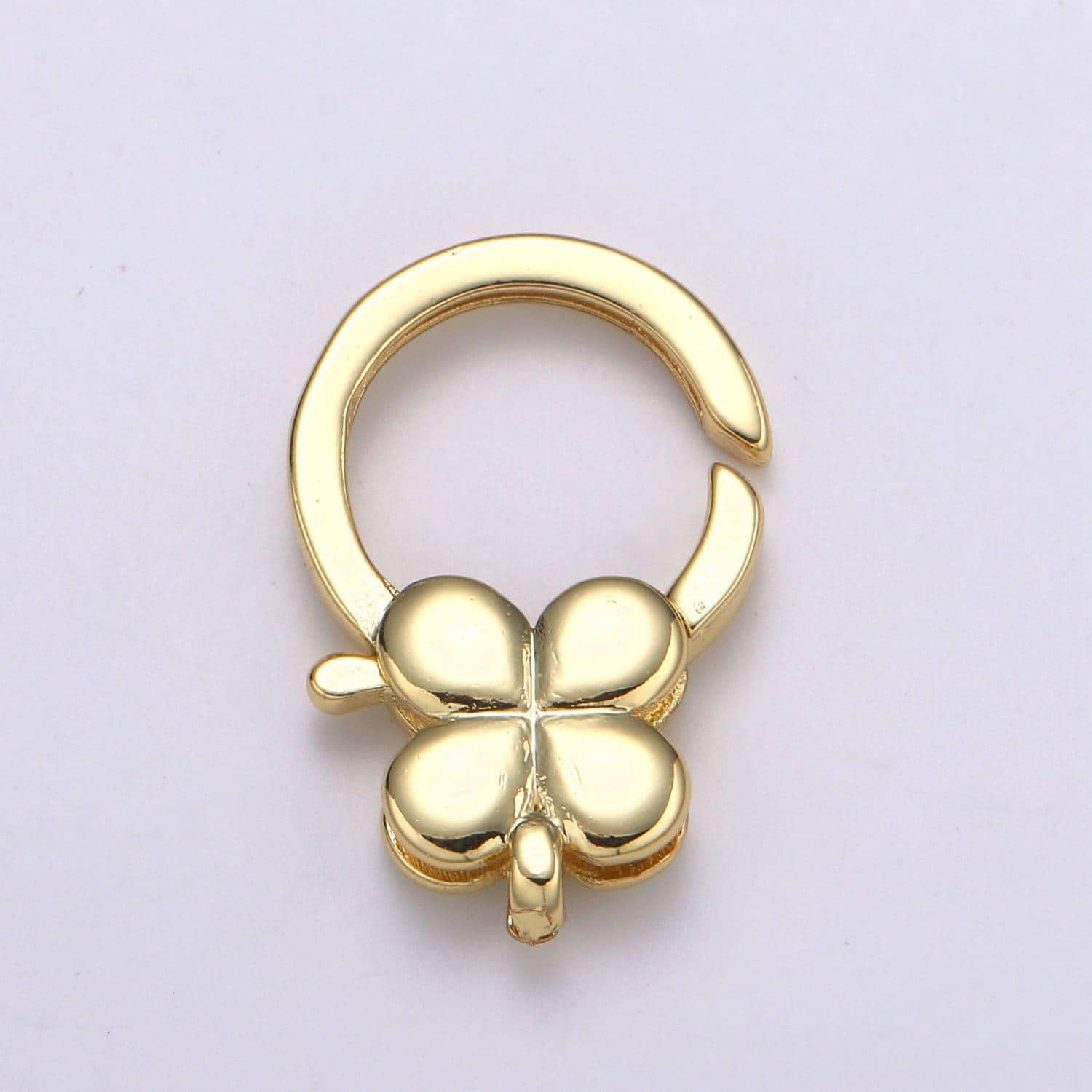 1pc wholesale lobster clasp 24k gold , clover lobster claw for jewelry making, size 19.9mmx13.8mm, supp-1118