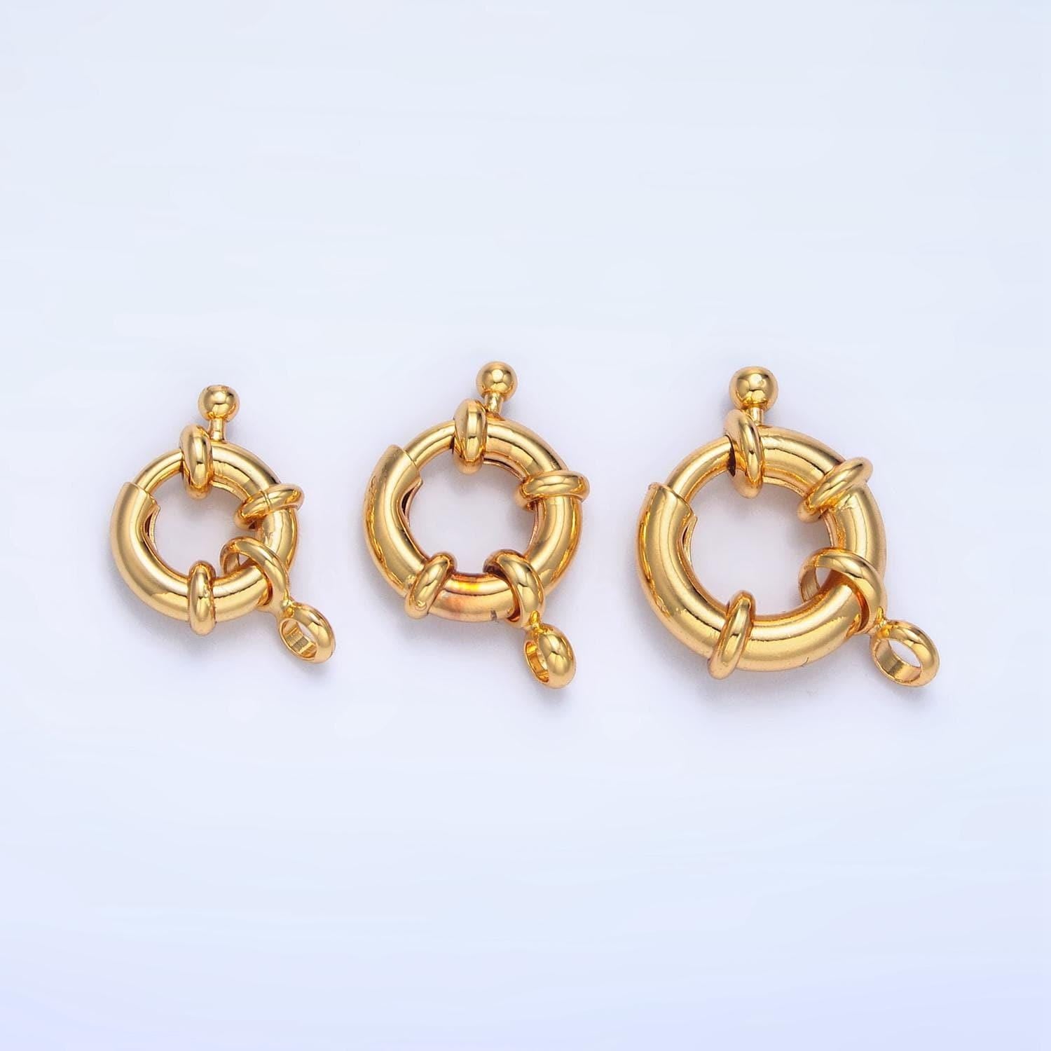 24k gold filled 15mm , 19mm single loop sailor clasps jewelry making closure supply | z941 z942 z 943