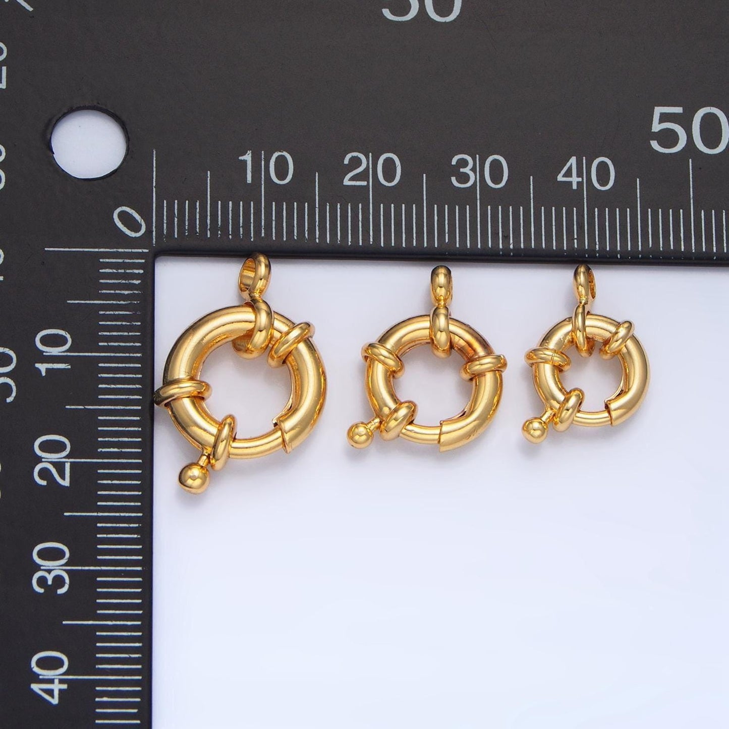 24k gold filled 15mm , 19mm single loop sailor clasps jewelry making closure supply | z941 z942 z 943