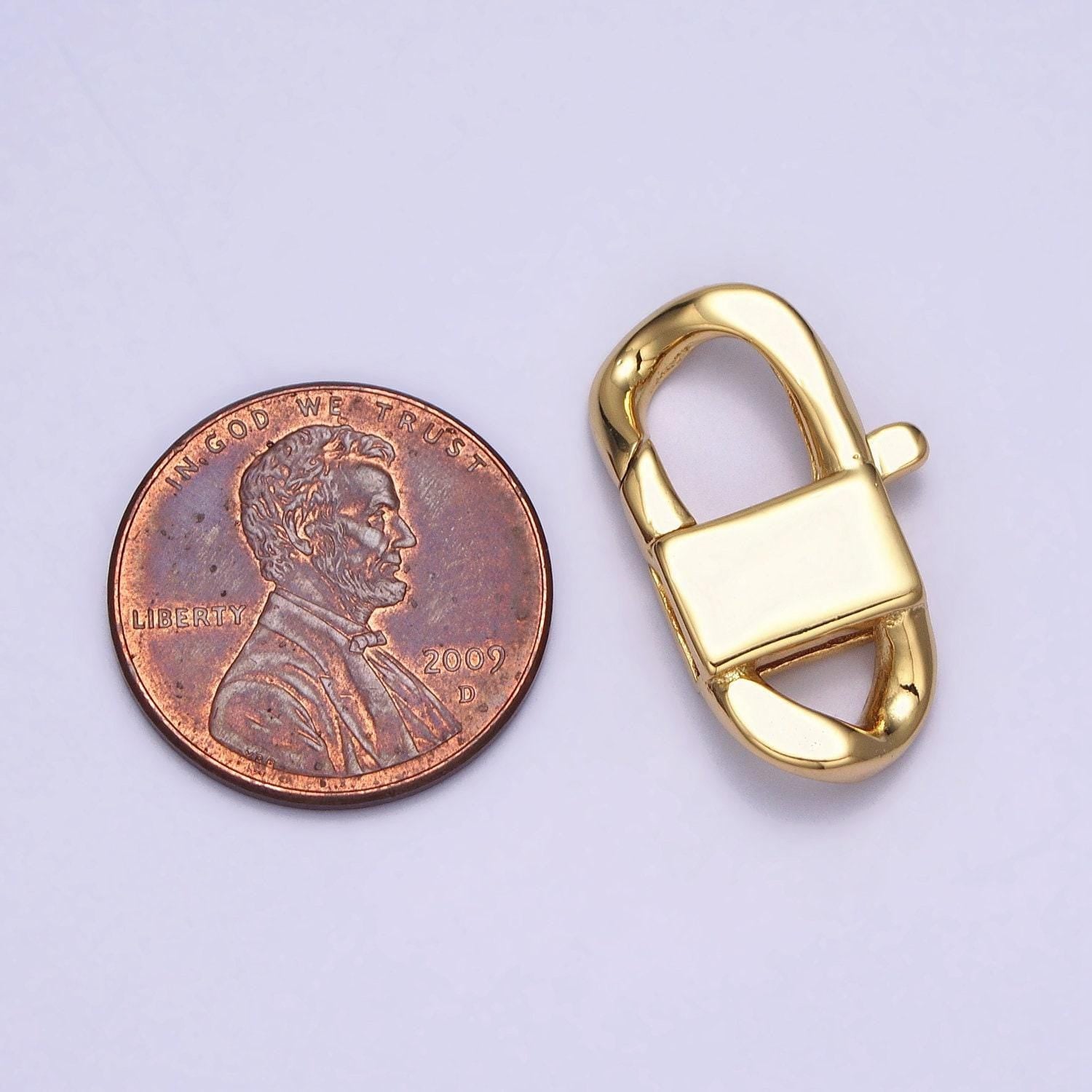 Gold filled lobster clasp tiny trigger clasp miami cuban curb chain for bracelet necklace jewelry making supplies z-190 z-191