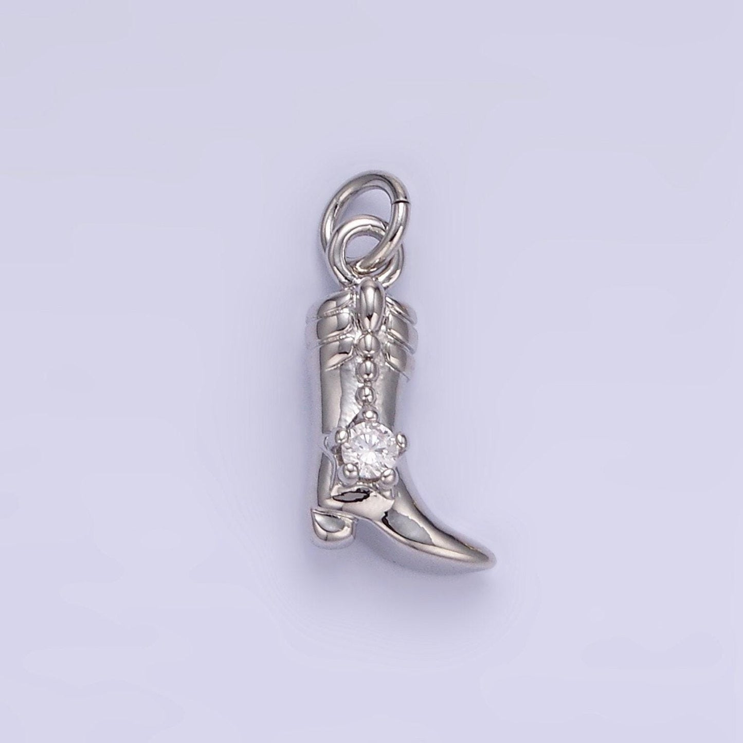 16k gold filled 12mm high heel cowboy boots lined minimalist shoes charm with cz stone | ac113