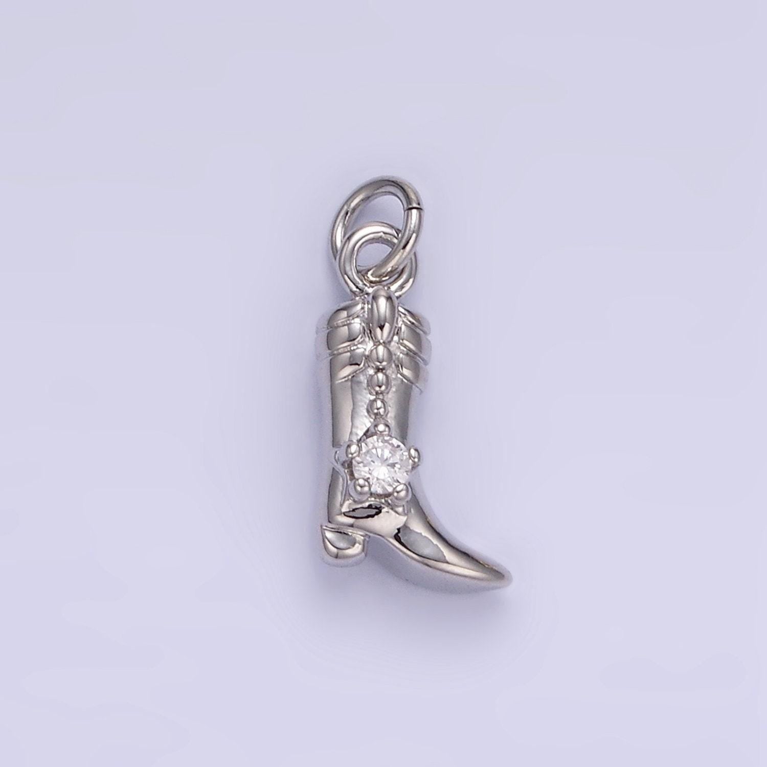 16k gold filled 12mm high heel cowboy boots lined minimalist shoes charm with cz stone | ac113