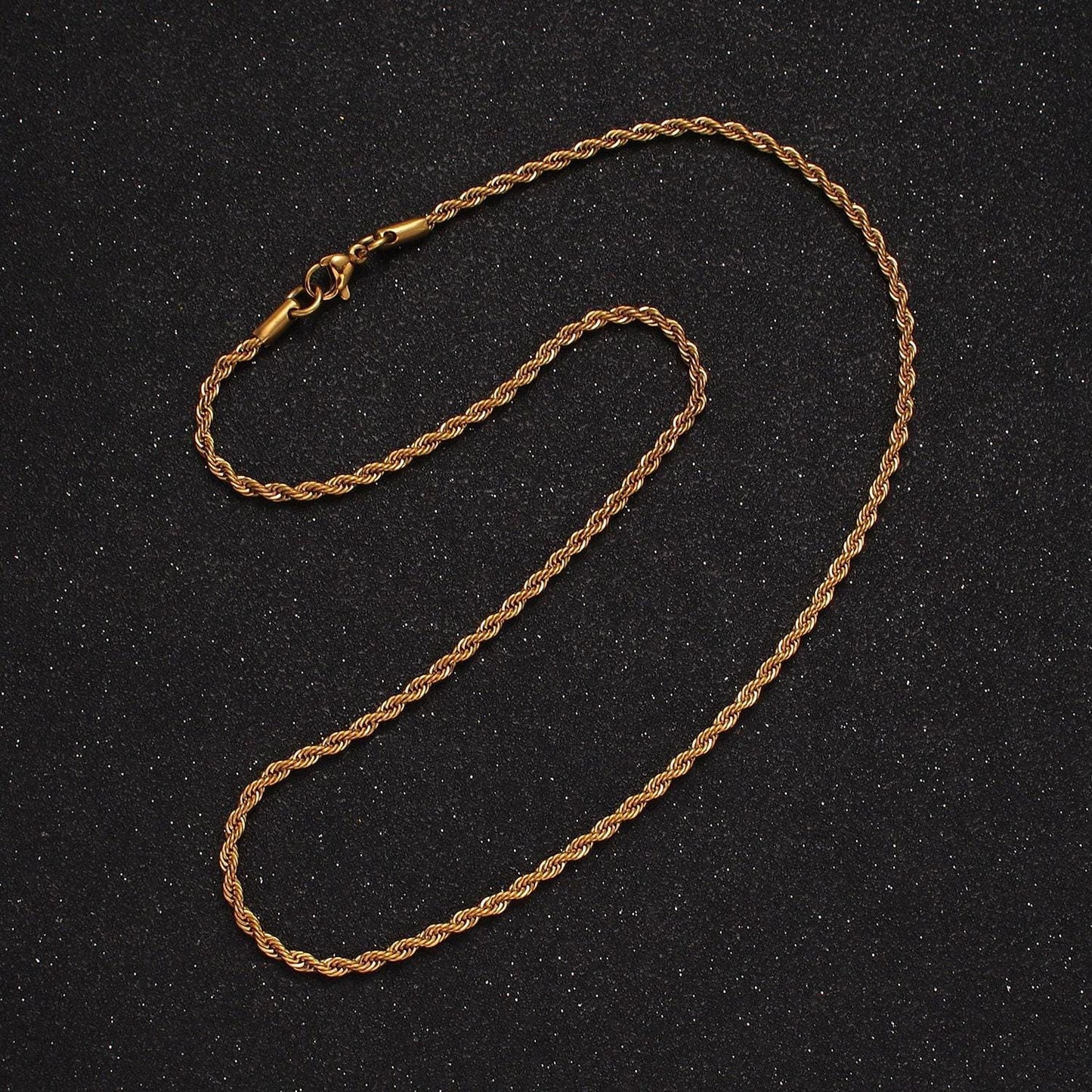 Stainless steel 1.8mm rope chain 18 inches necklace in gold & silver | wa-2338 wa-2339