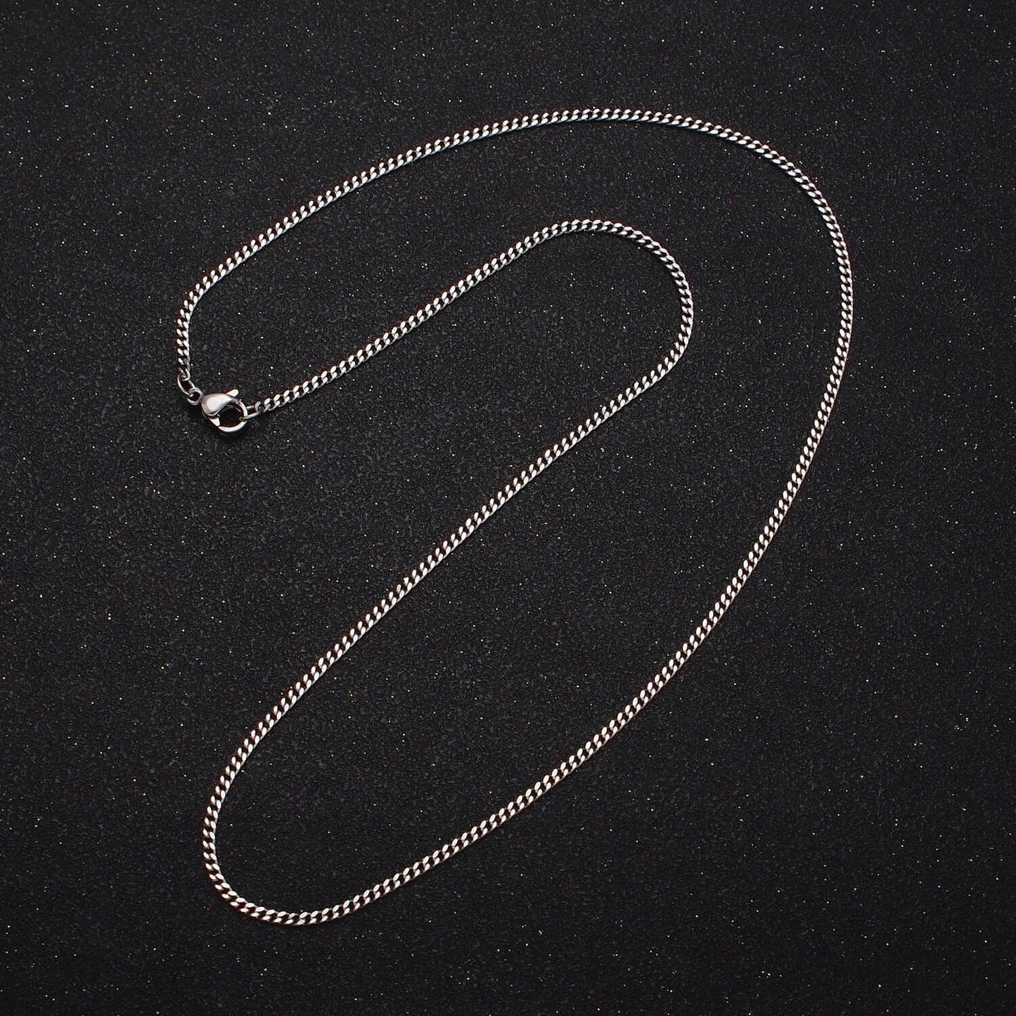 1pc 17.7'' ready to use gold cuban curb necklace chain, layer curb chain dainty stainless steel necklace, for pendant charm necklace wa1701