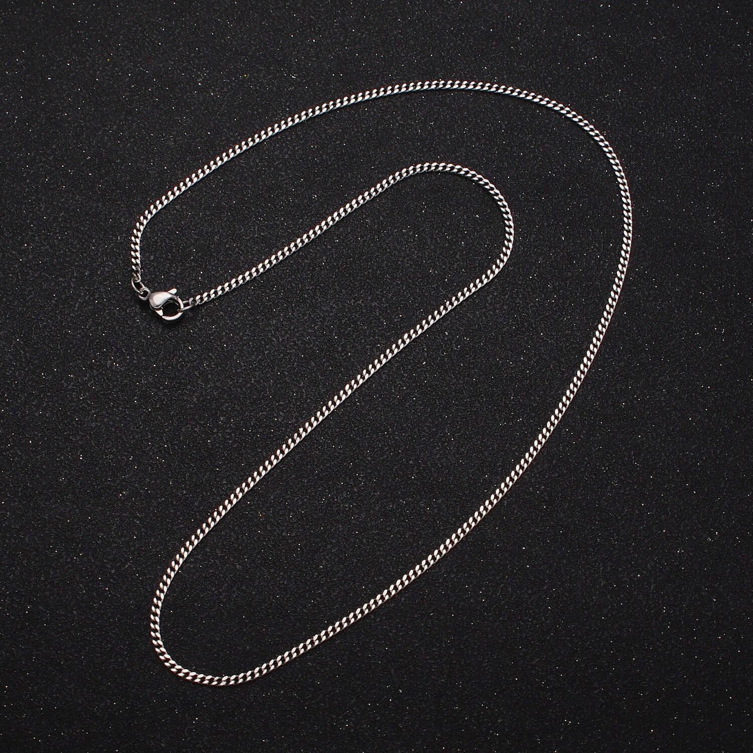 1pc 17.7'' ready to use gold cuban curb necklace chain, layer curb chain dainty stainless steel necklace, for pendant charm necklace wa1701