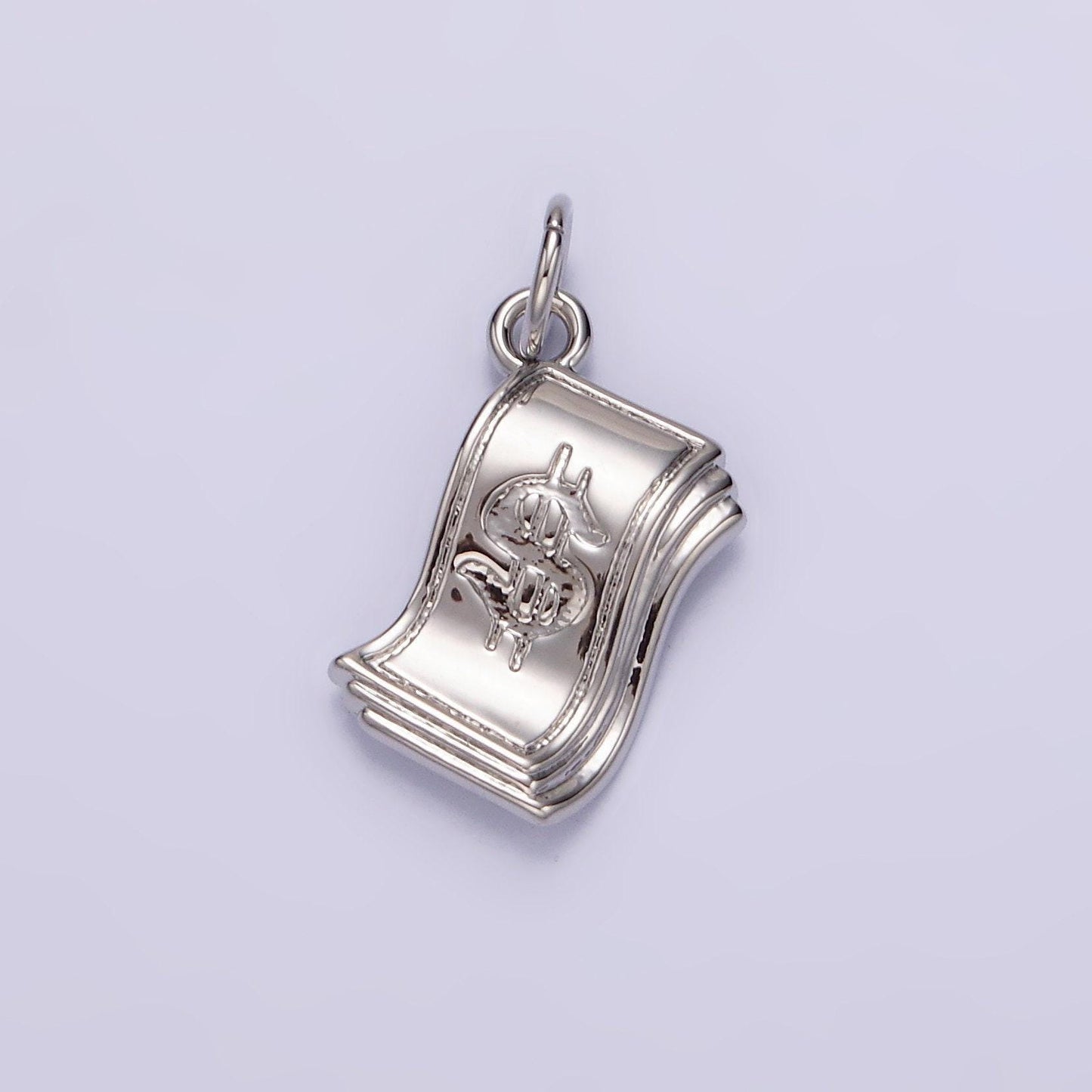14k gold filled money dollar bill engraved add-on charm in gold & silver | n1502 n1503