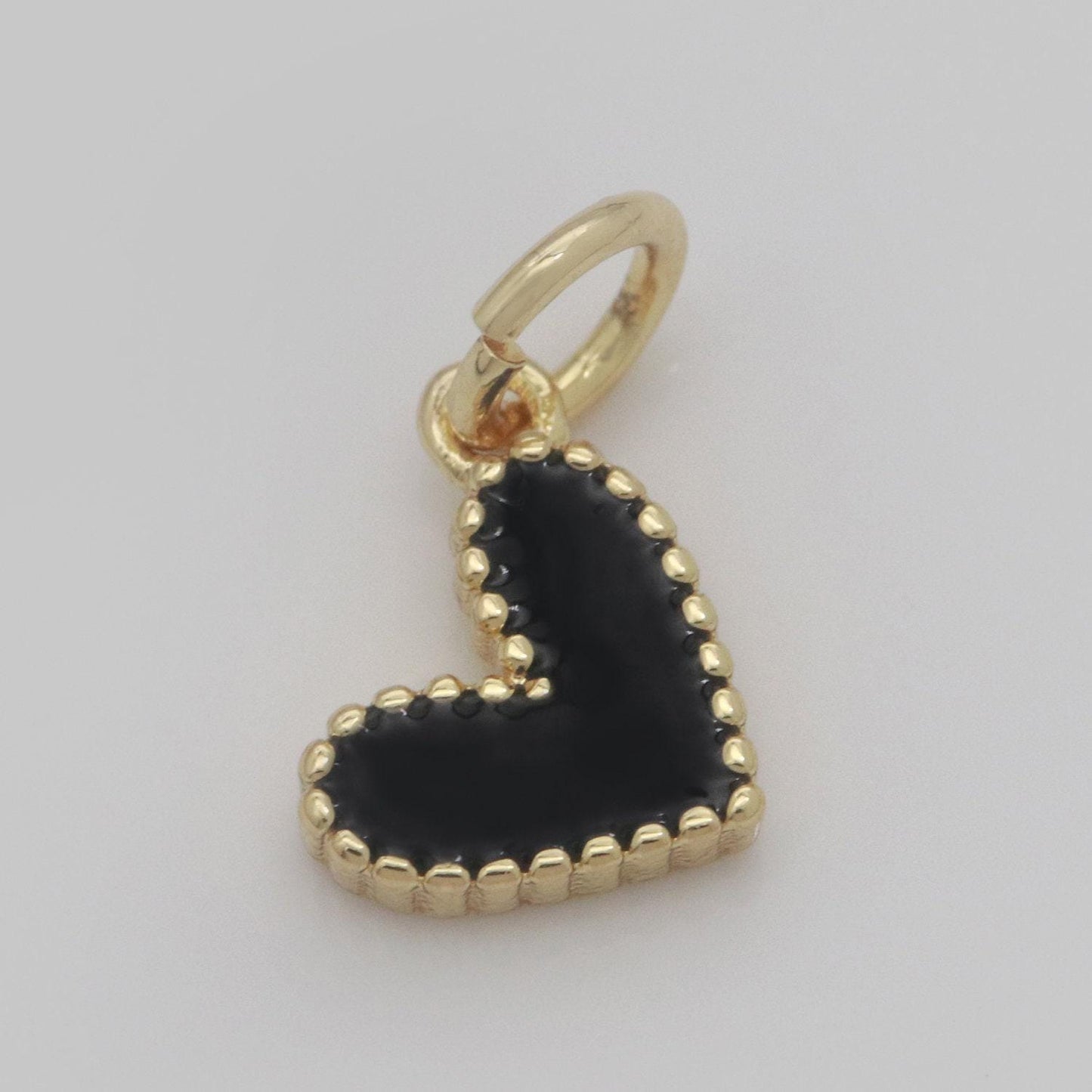 Small gold heart charm - dainty enamel mini heart add on charm tiny colorful love inspired gold filled pendant for necklace bracelet,m-639