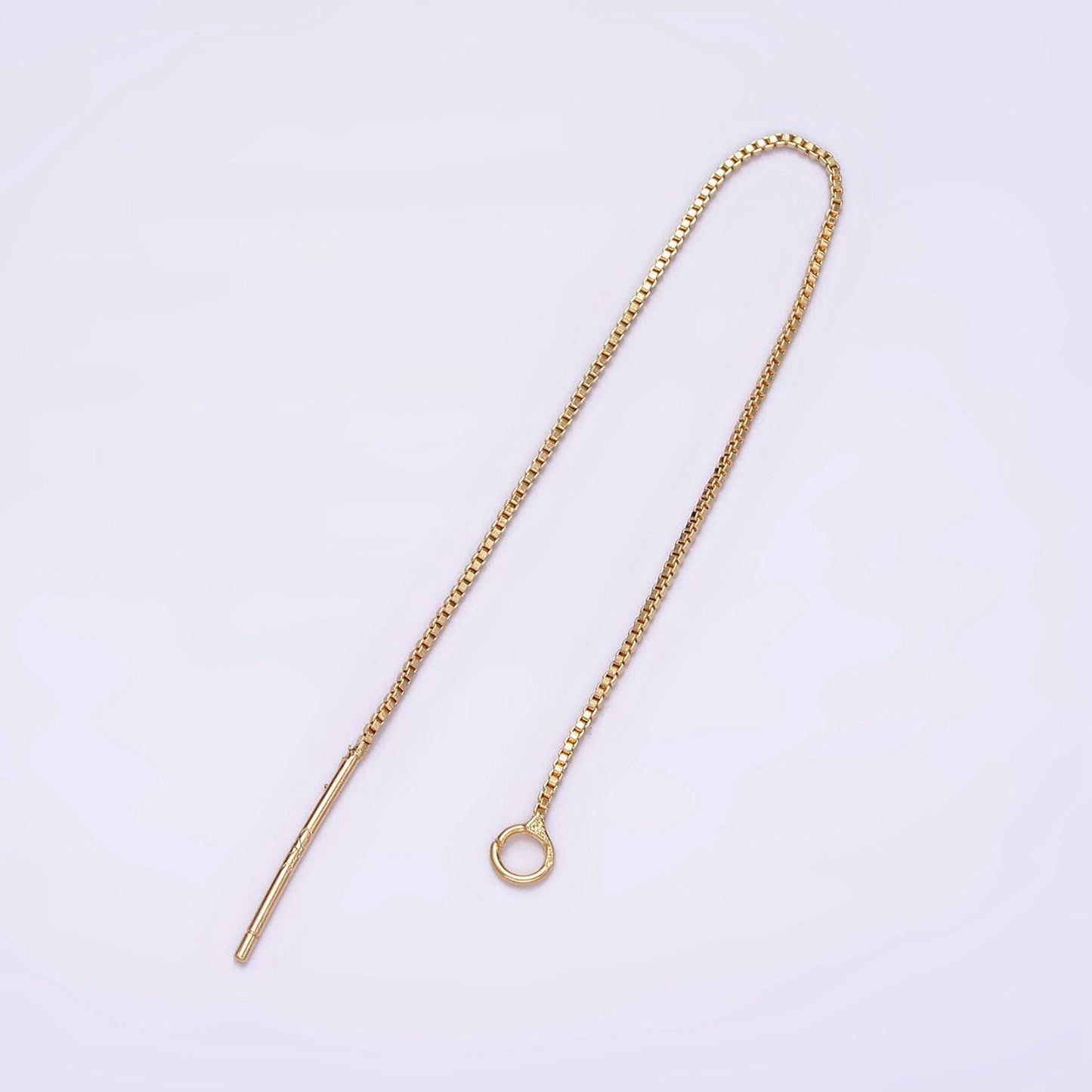14k gold filled 90mm box chain threader earrings jewelry making findings supply | z505
