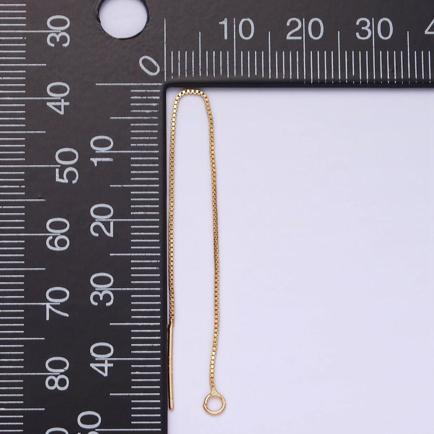 14k gold filled 90mm box chain threader earrings jewelry making findings supply | z505