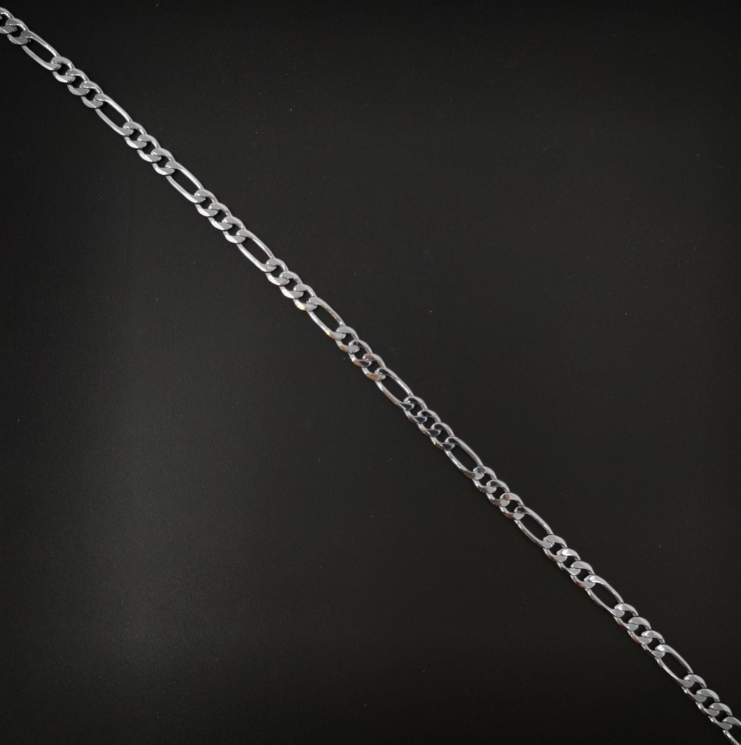 1pc 17.7'' ready to use white gold figaro necklace chain, layer figaro chain dainty necklace, for pendant charm necklace, 628