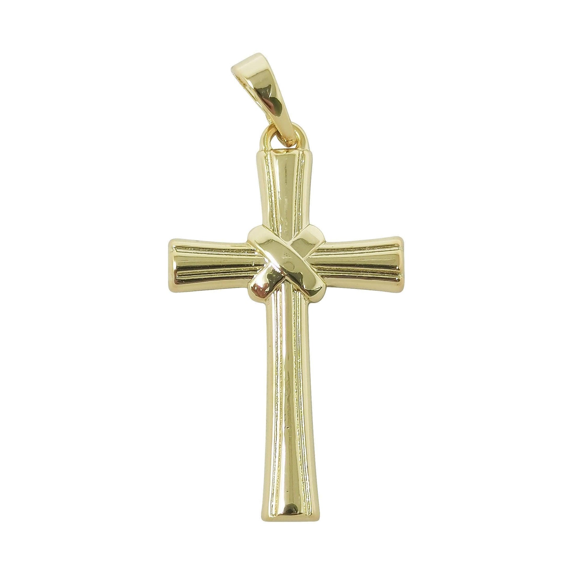 Rugged gold cross pendant, crucifix cross charm jesus pendant religious necklace pendant, 14k gold religious jewelry making,pdgf-2053