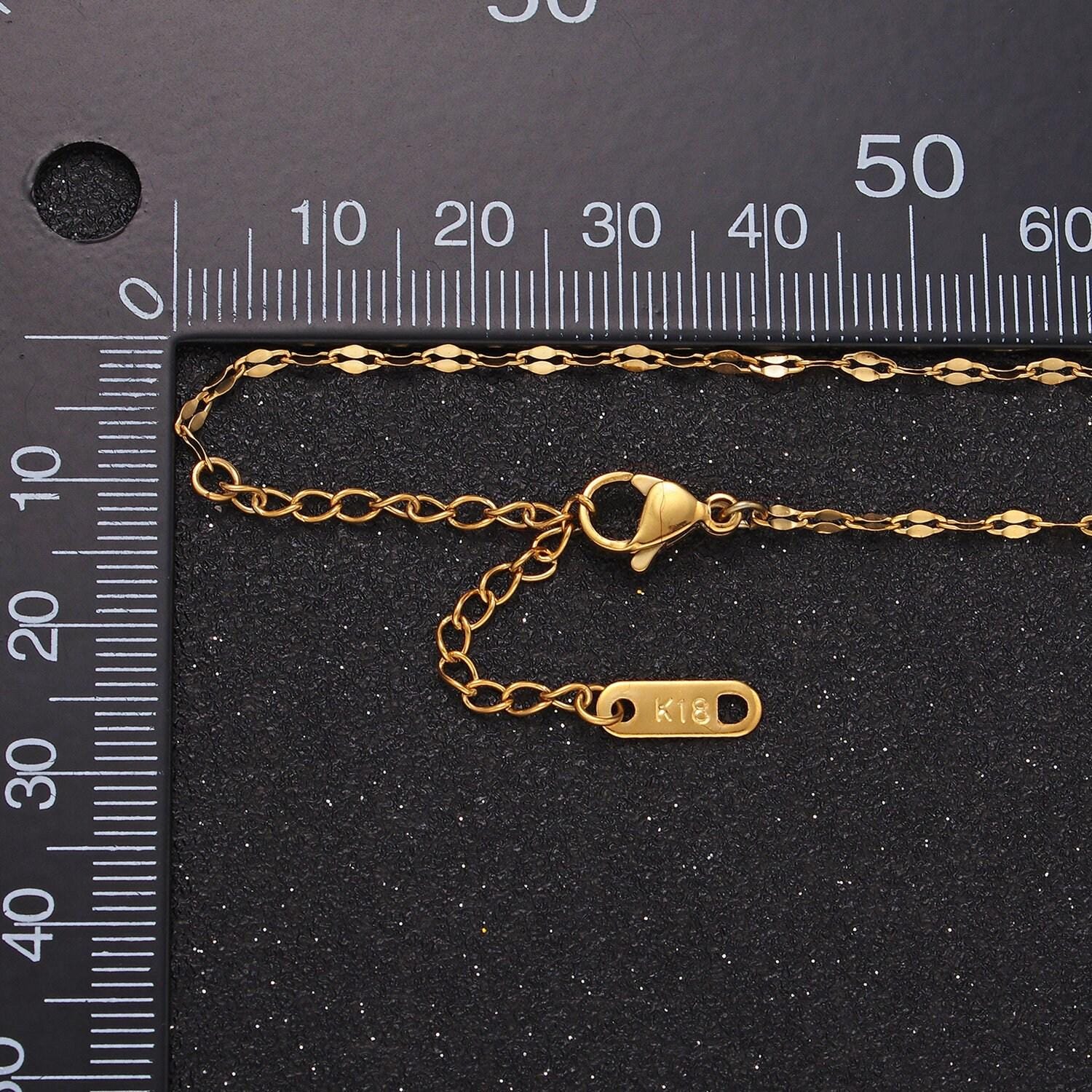 Waterproof and sweatproof minimalist necklace for woman 1.7 dapped cable chain gold stainless steel chain for layering necklace wa2478