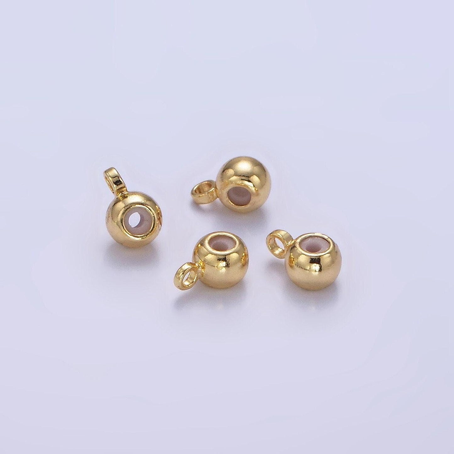 14k gold filled smart bead with closed ring round silicone stopper bead for charm bar wholesale jewelry findings l605