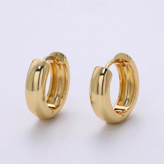 Huggie earring 18mm- hoops,9.8mm- 18k small loops, huggie hoop earring, hoop earrings, q-348, q-392