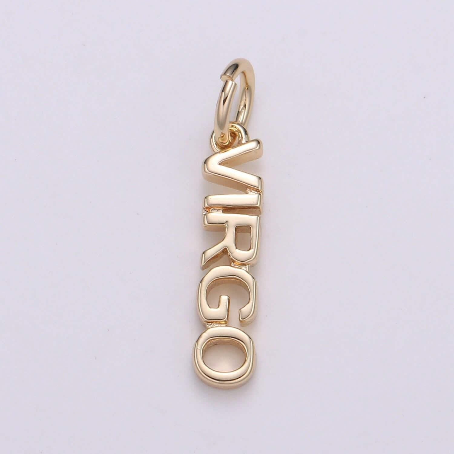 Gold zodiac constellation charms small astrology words charms horoscope charm, add on charm for bracelet necklace supply silver charm