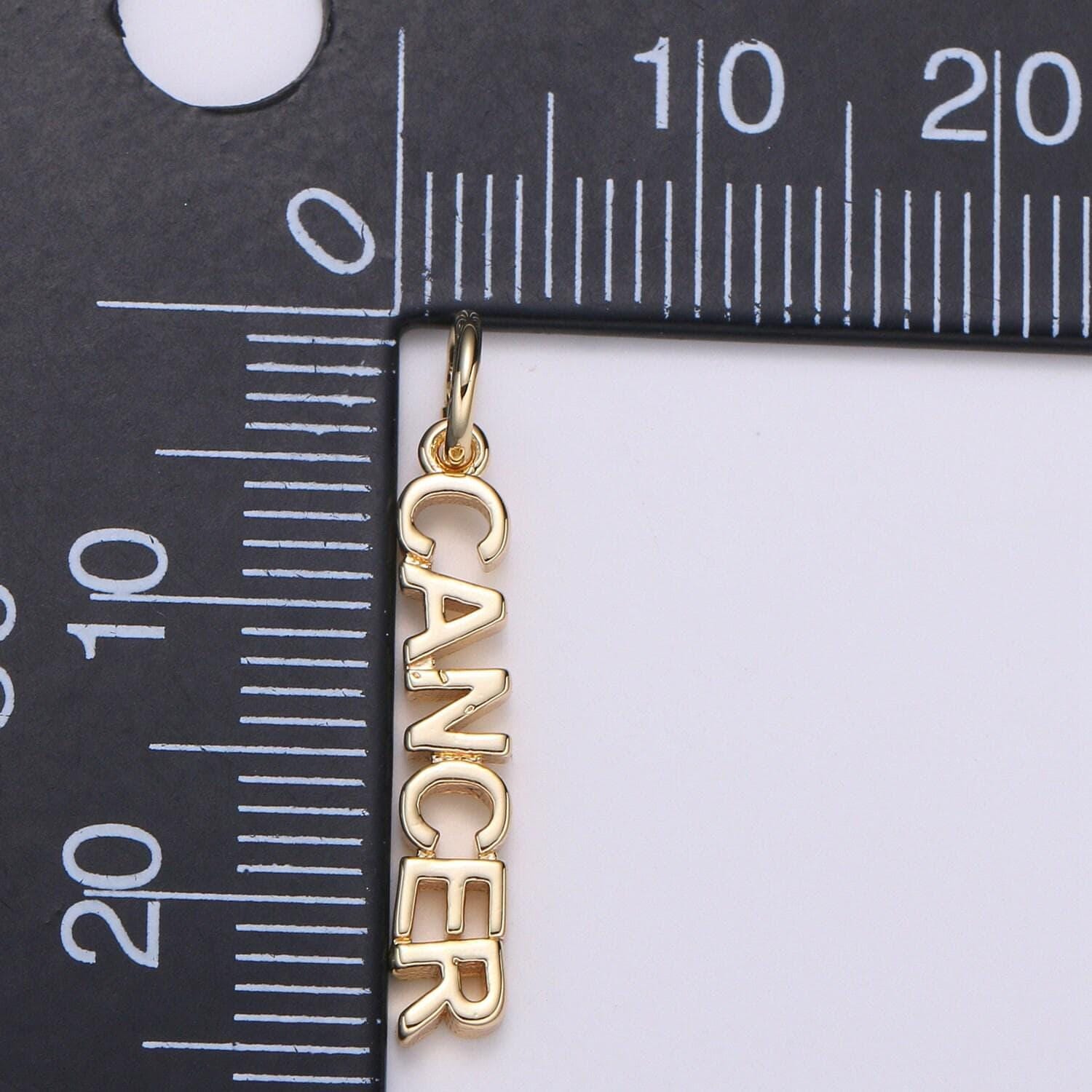 Gold zodiac constellation charms small astrology words charms horoscope charm, add on charm for bracelet necklace supply silver charm