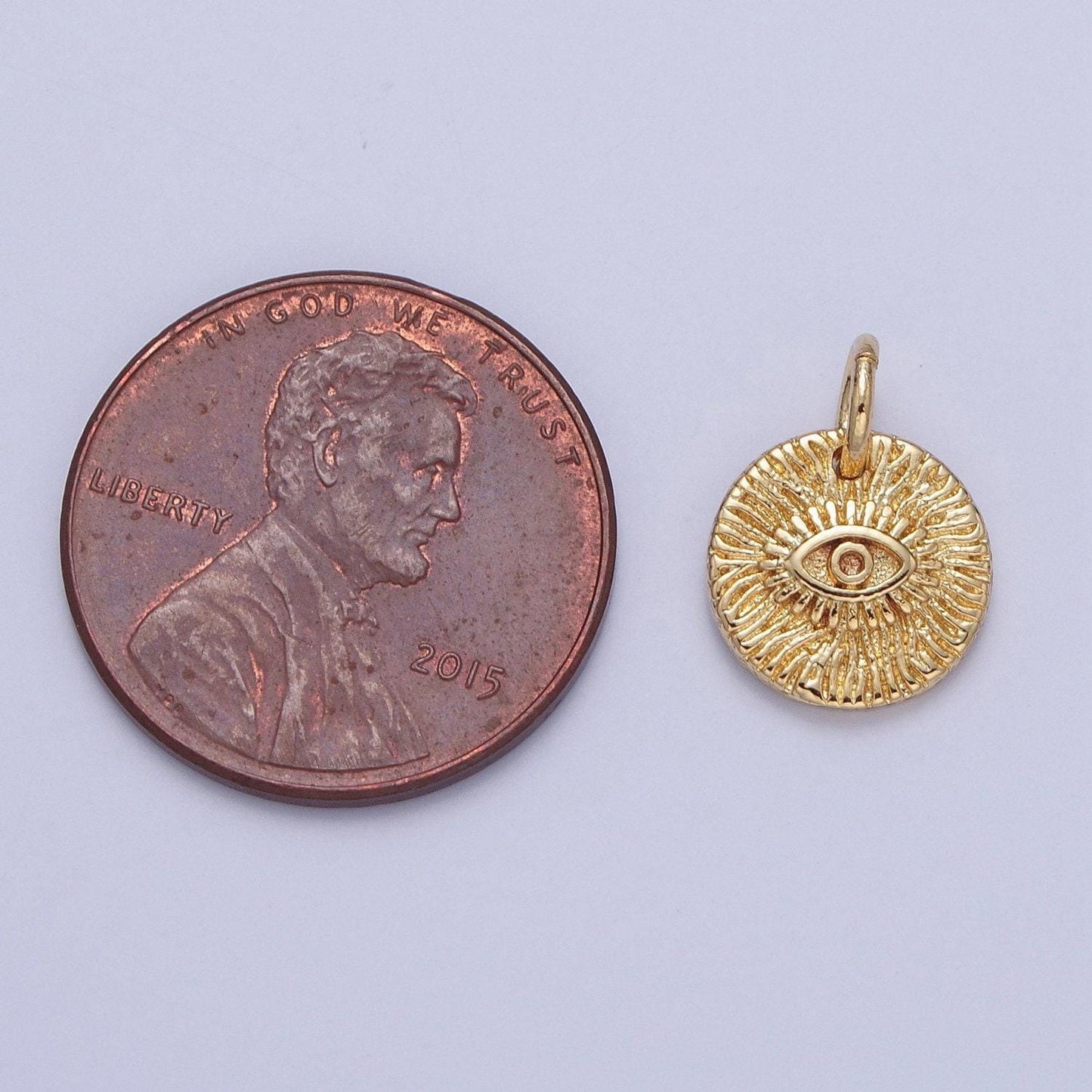 24k gold filled micro pave minimalist sunburst evil eye charm round charm gold filled diy for necklace earring bracelet component | x-059