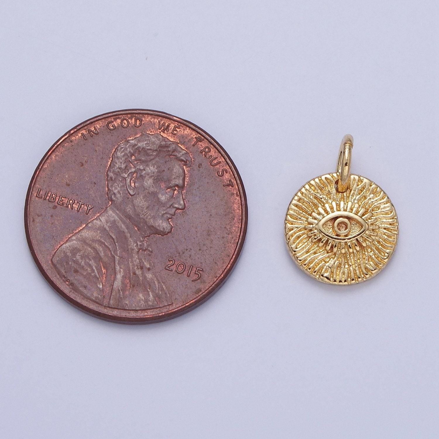 24k gold filled micro pave minimalist sunburst evil eye charm round charm gold filled diy for necklace earring bracelet component | x-059