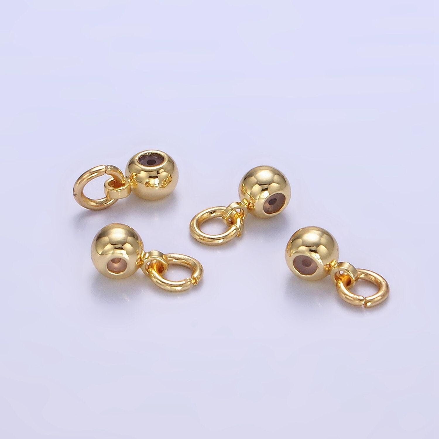 14k gold filled smart bead with open ring 4mm round silicone stopper bead for charm bar wholesale jewelry findings l522