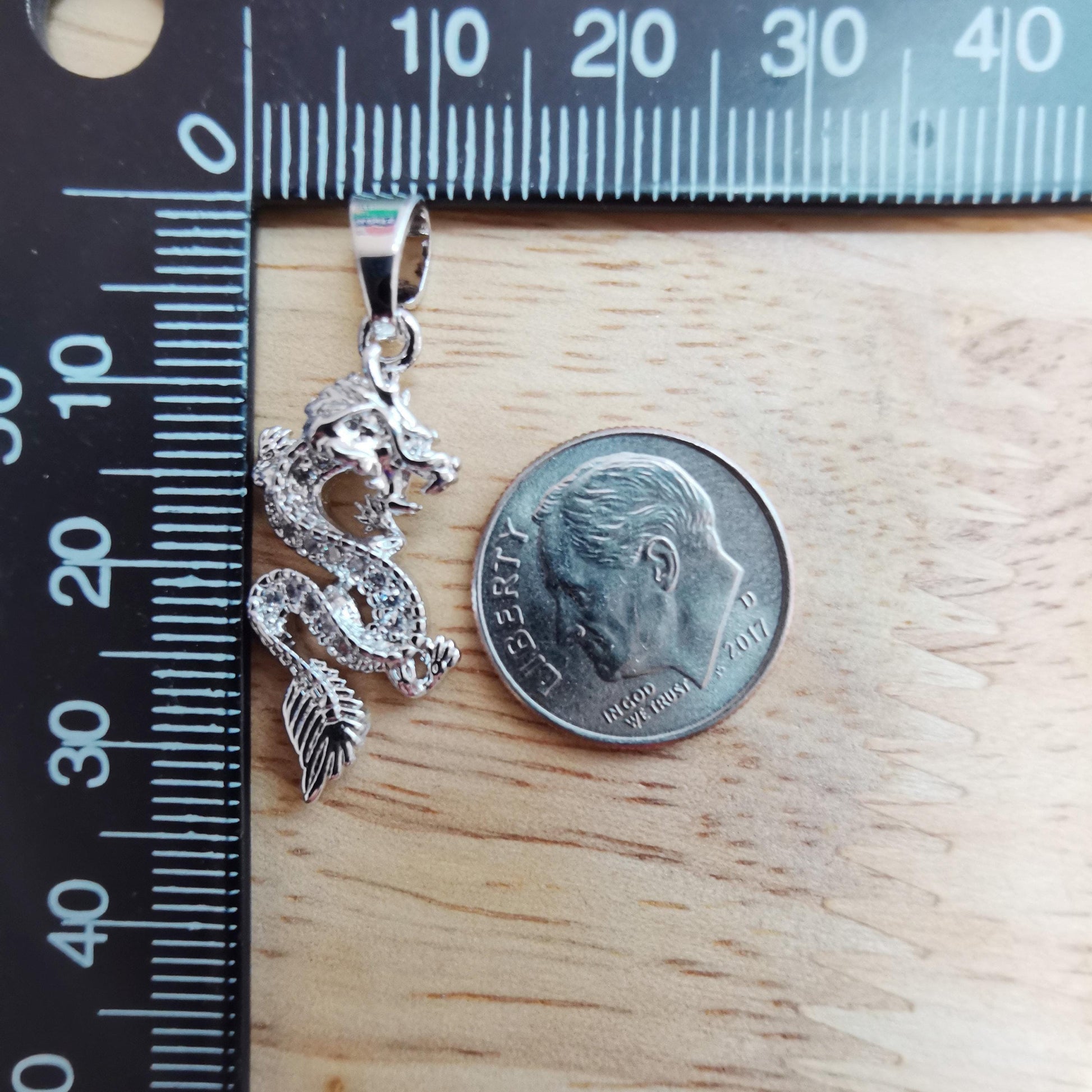 Silver dragon pendant for necklace bracelet charm